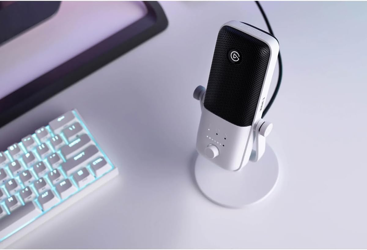 Elgato Wave:3 - Premium USB Condenser Microphone and Digital Mixing Solution, Anti-Clipping Technology, Capacitive Mute, Streaming and Podcasting, White (10MAB9911) image number 3