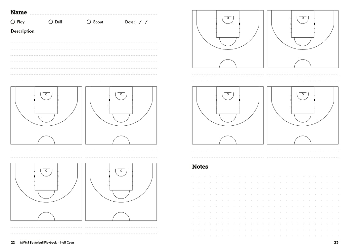 MVMT Sports Basketball Coaching Playbook by MVMT Sports.,Capture Plays,Drills and Opponent Scouting,Advanced Notebook for Basketball Coaches,A5 image number 6