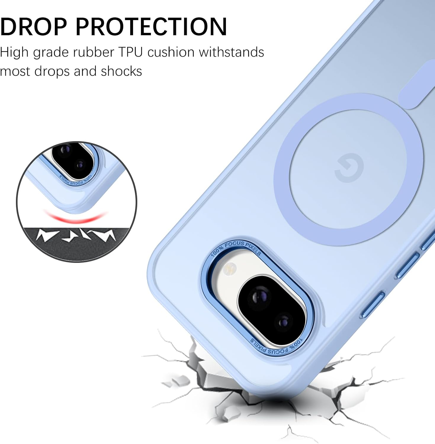 BENTOBEN for Google Pixel 9A Case, Magnetic Skin-Friendly Touch Slim Matte Phone Cases Supports Wireless Charging, Shockproof Full-Body Protective Cover for Google Pixel 9A 6.3 Inch (2025) Light Blue image number 1