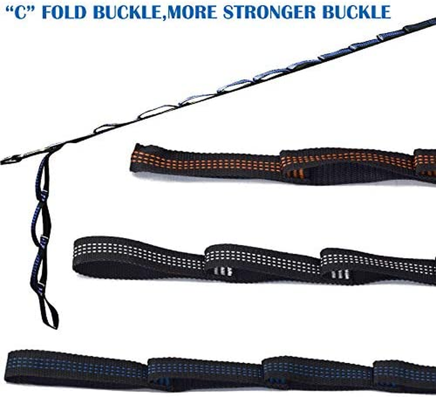 Hammock Strap High Strength Nylon Rope 2.8M*2PCS with 2PCS Strong Carabiners Adjustment Reinforced Yoga Belt Tree Rope image number 6