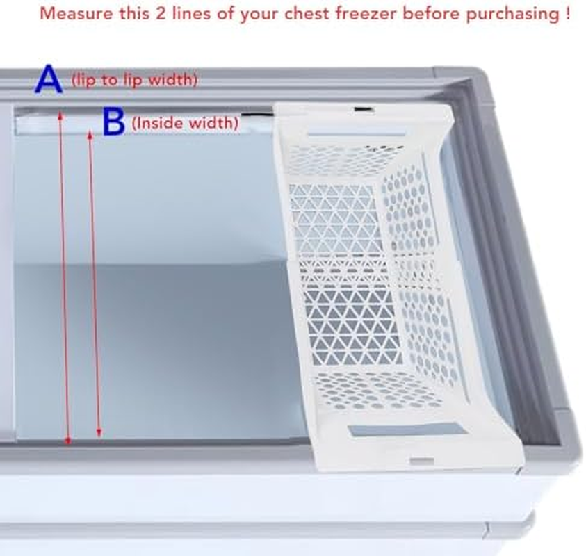 Chest Freezer Organizer Bins, Freezer Refrigerator Basket, Freezer Basket Replacement, up to 15KG, Expandable Large Stackable Wire Baskets for Organization and (S (For image number 3
