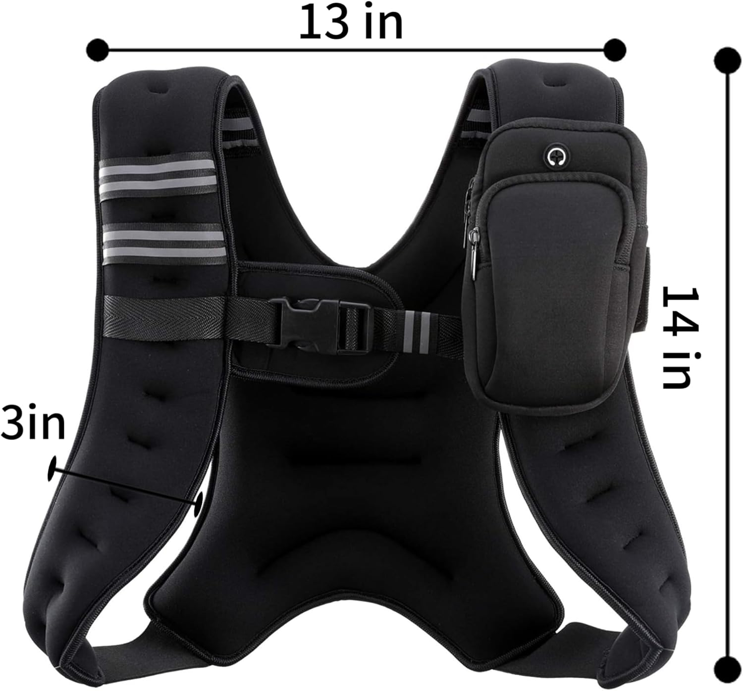 Weighted Vest, Weight Vest for Men Women，Exercise Weighted Vests with Reflective Stripe Adjustable Buckle,Exercise Weighted Vests for Running Training Workout Jogging Walking Gym Strength Training image number 6