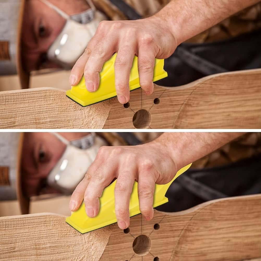 Zicojia Mini Sander for Detail Work, 70Pcs Sandpaper Set (40/60/80/120/150/220/400 Grit), Polyurethane & Paper Backing, Compatible with Orbital Sander, Suitable for Metal, Wood, Plastic & Glass image number 3