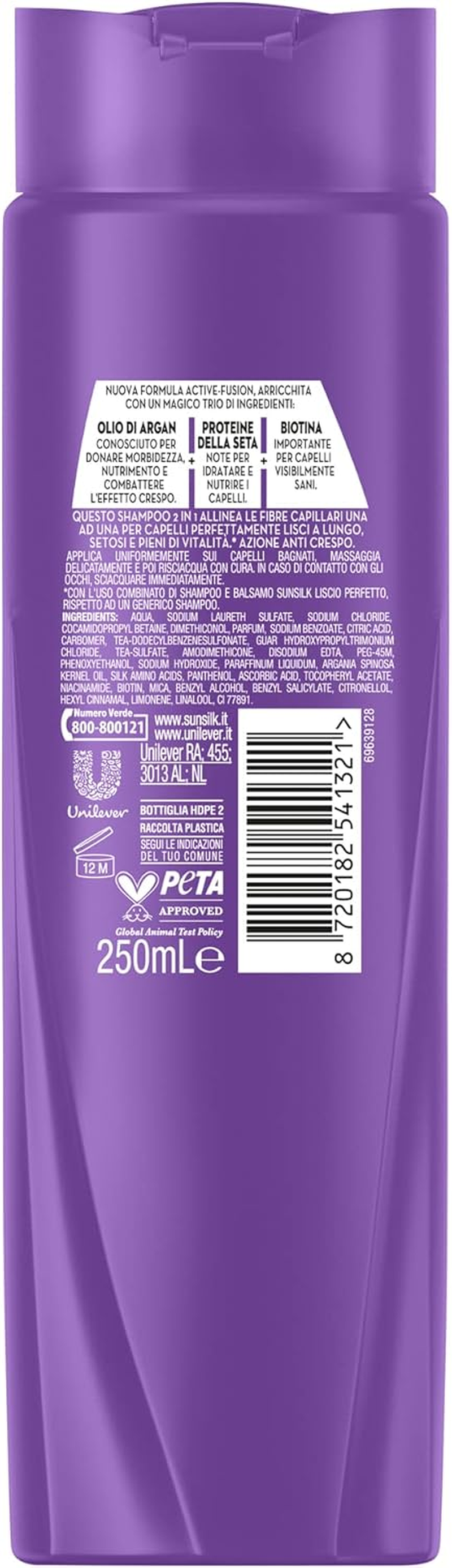 Sunsilk, Perfect Smooth Shampoo 2-In-1, Shampoo and Balm for Long and Silky Smooth Hair, Formula Active Fusion with Argan Oil, Silk Protein and Biotin for Visibly Healthy Hair, 250 Ml image number 5