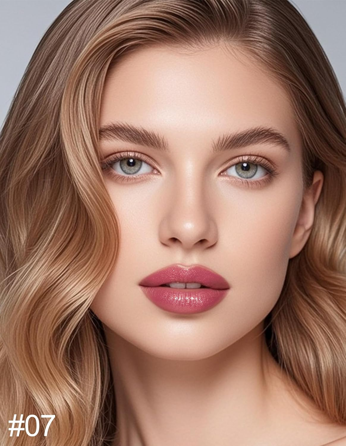 Erinde Glitter Lipstick & Lip Balm 2 in 1, Shimmer Lip Gloss, Moisturising Lipstick, Nourishing Lips Makeup Stick #07 image number 1