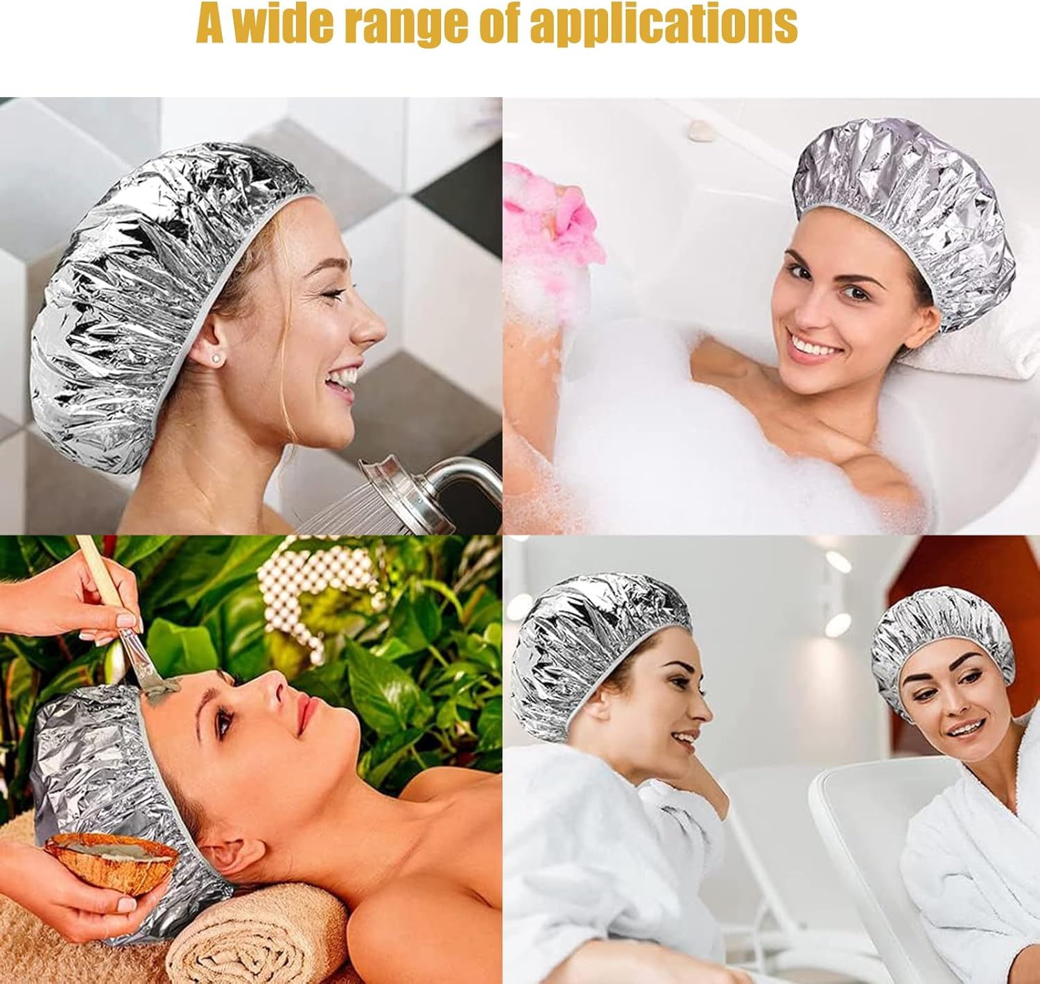 RTRTGS 6 Pieces Aluminium Heat Cap, Aluminium Foil Cap for Perm, Aluminium Deep Conditioning Heat Cap, Drying Hood for Hair, Salon Hair Cap, Nourishing Waterproof