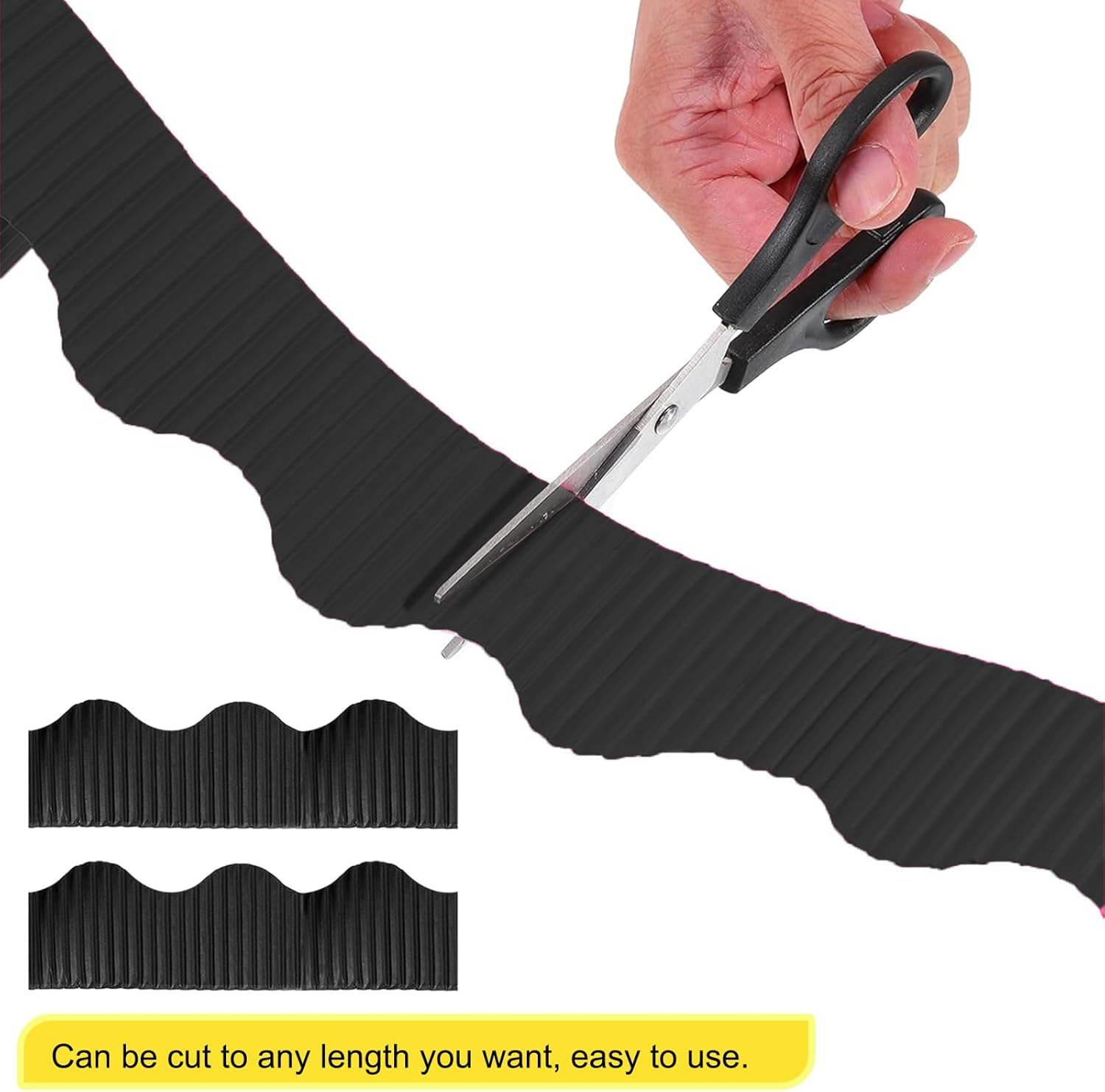 Corrugated Display Borders, 15M/Rolls, Black, Cardboard, Rectangular, Smooth, Border, Decorative Paper Rolls image number 3