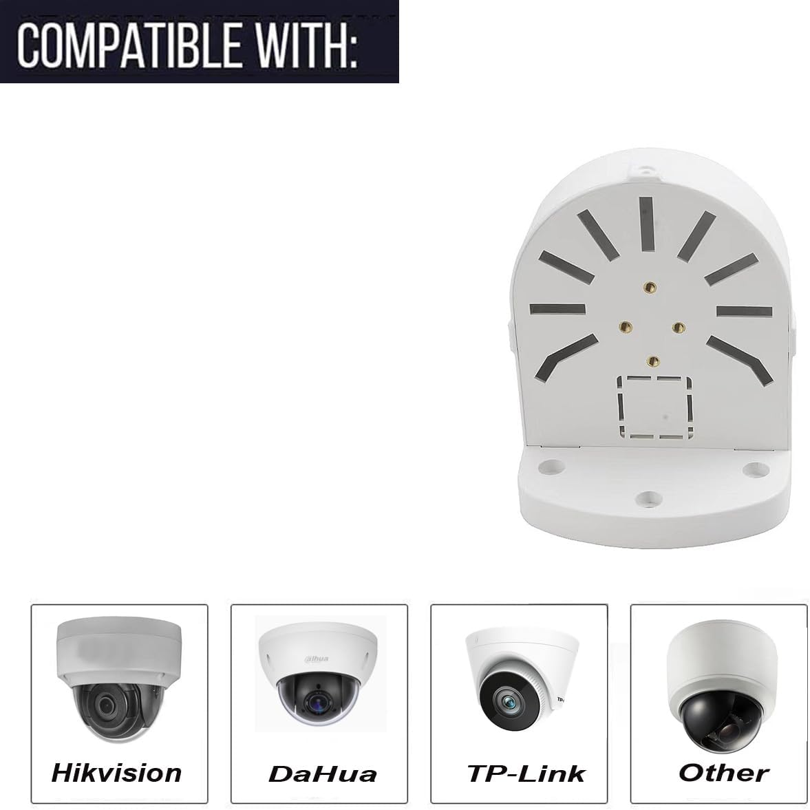 Universal Wall Mount Bracket for Dome Security Camera,Security Camera Junction Box, CCTV IP Surveillance Cameras Holder, ABS Plastic Indoor Outdoor Dome Camera Mount Box(2 Pack) image number 5