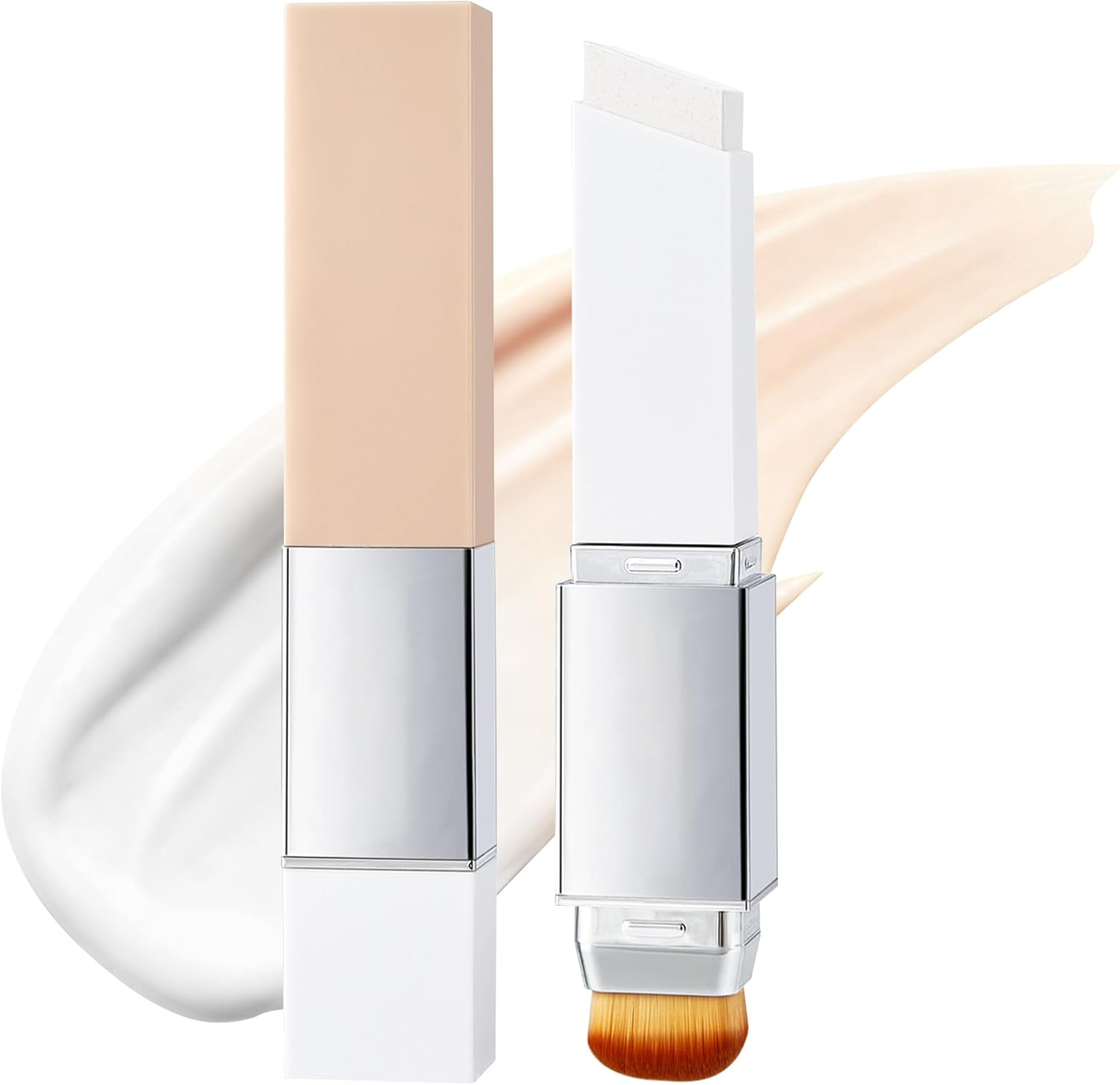 Depehelp Color-Changing Foundation Stick Medium to Full Coverage Dewy Finish Base Makeup, with Detachable Brush, Dewy Finish Base Makeup for Daily & On-The-Go (NATURAL)