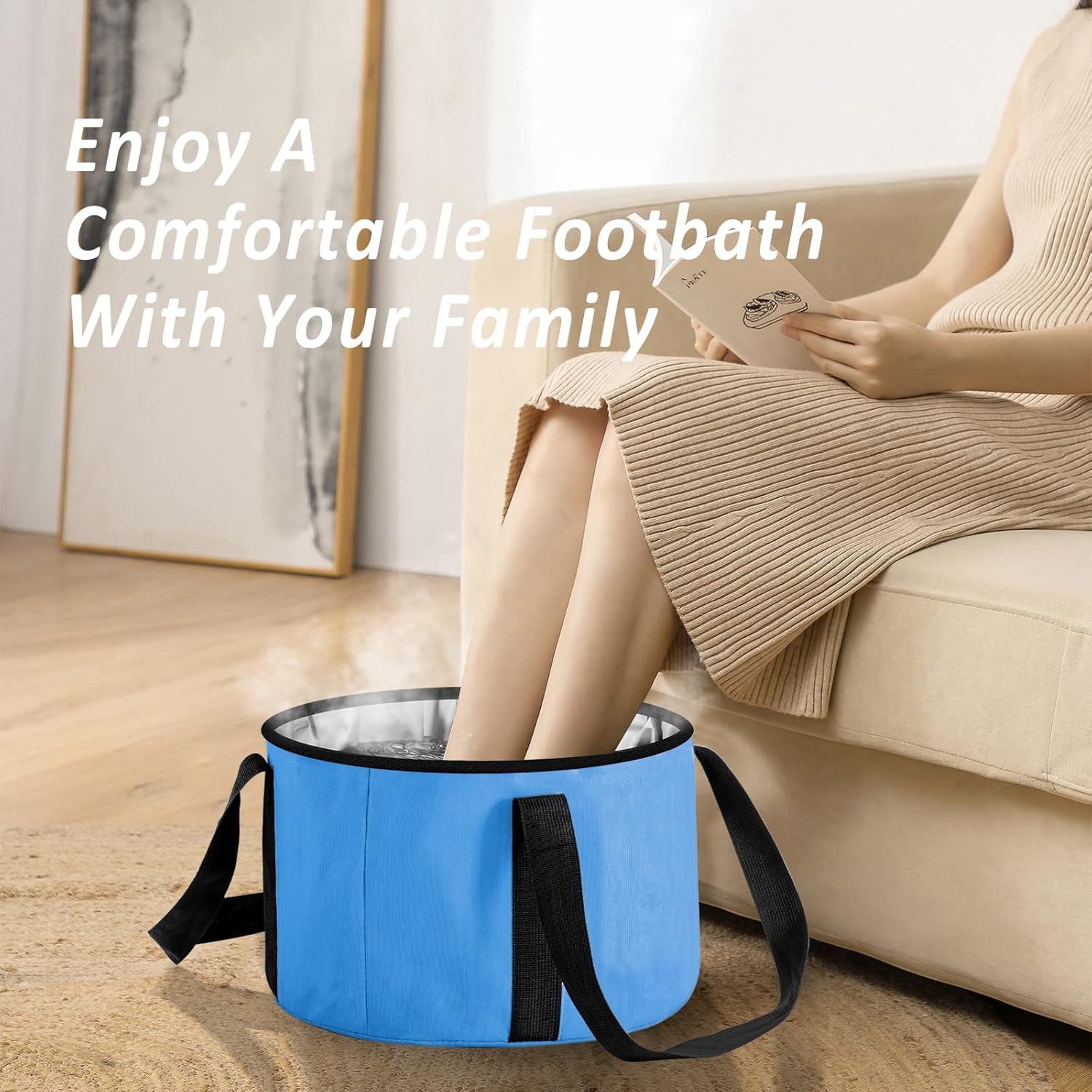 JSVSLTD Foot Bath Basin 20L Collapsible Bucket, Portable Foot Soak Tub Feet Soaking Bucket for Outdoor Travel, Camping, Fishing(Blue) image number 2