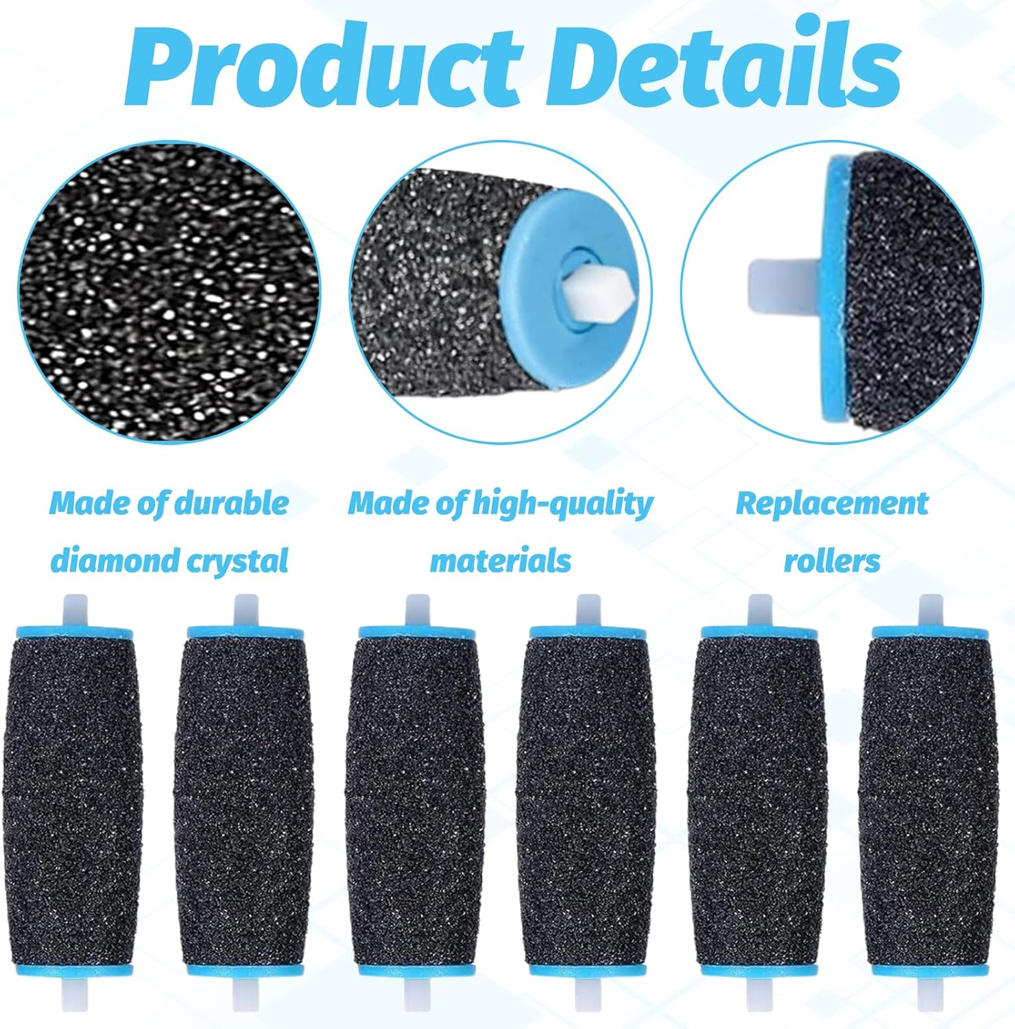 Callus Remover Replacement Rollers, for Callus Remover, Replacement Rollers for Pedicure, Pedicure, Foot Care Set, Pack of 10 image number 3