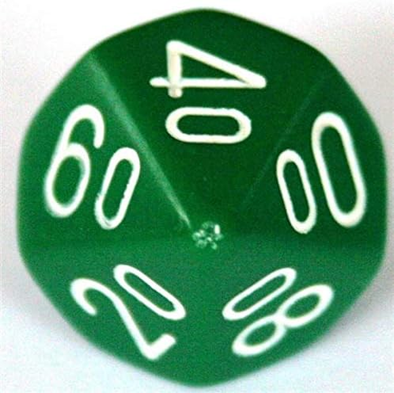 Chessex CHX 25405 Opaque Polyhedral Green/White 7-Die Set image number 3