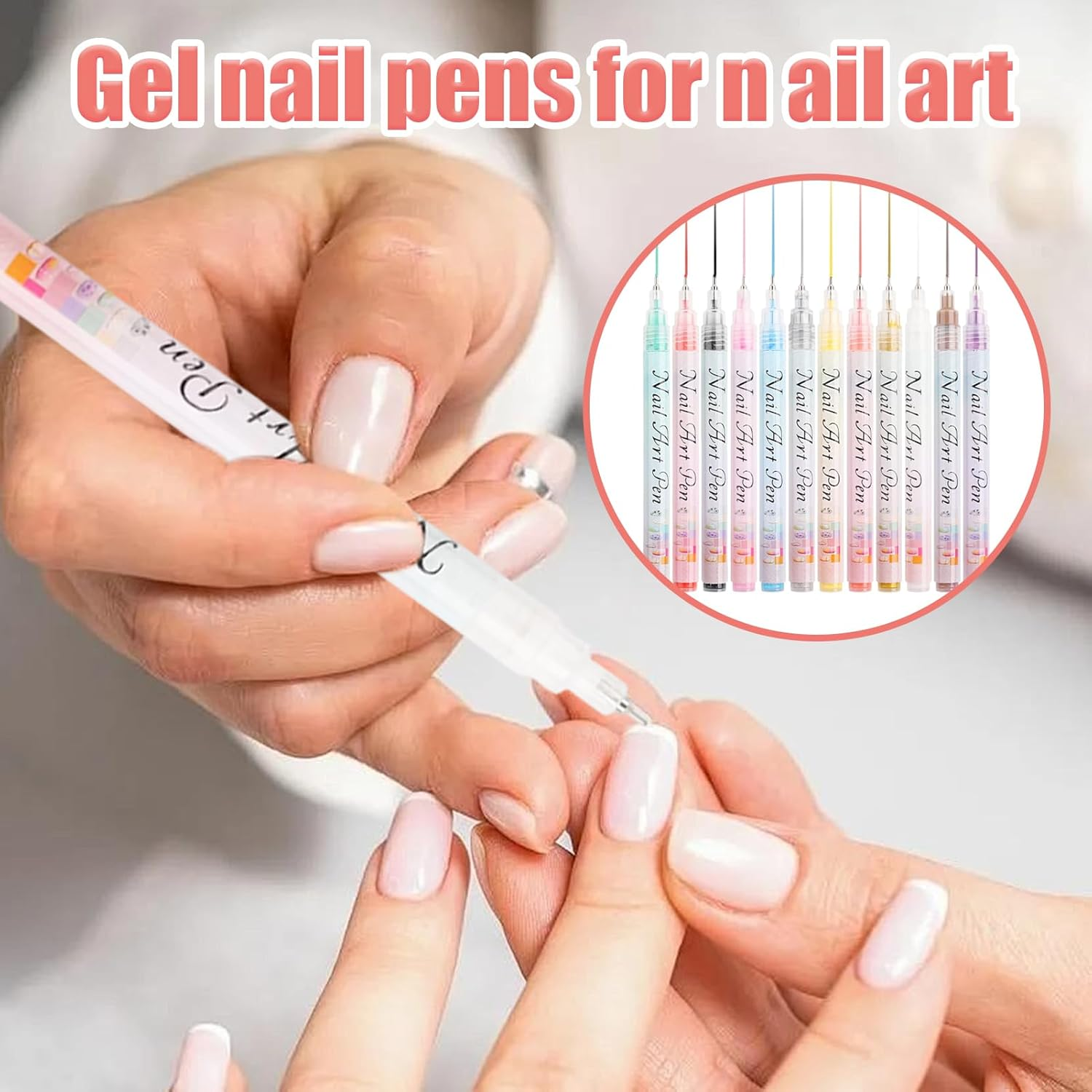 Nail Polish Pens for Women,12 Colors Waterproof Nail Polish Art Pens | 0.5Mm Toes Top Drawing Markers Graffiti Set for Thin Detail image number 4