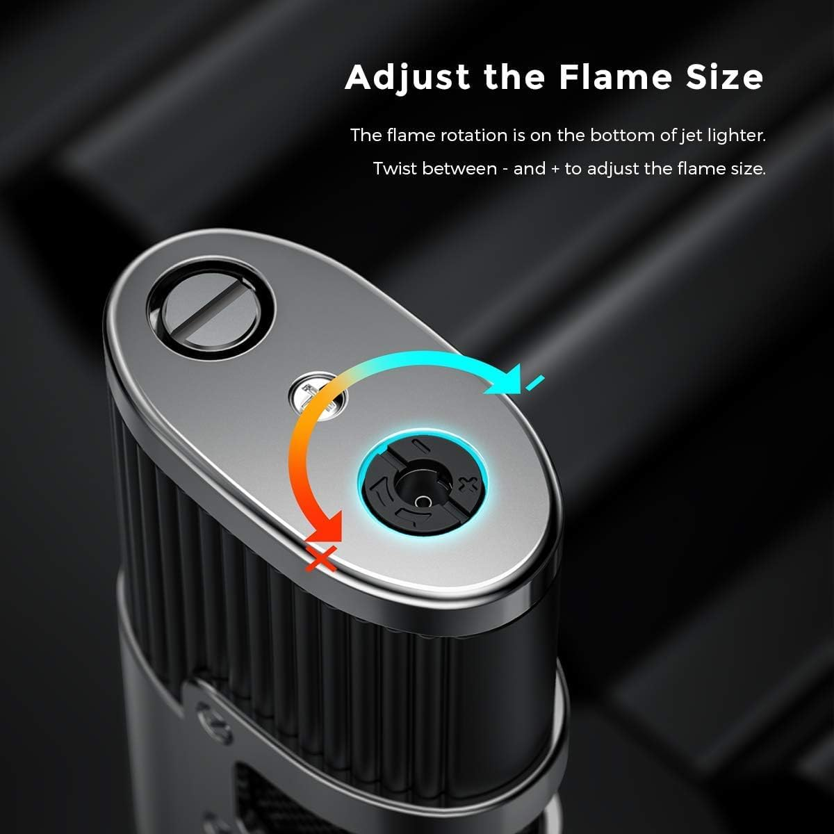 Triple Jet Flame Lighter Windproof Butane Turbo Torch Gas Lighter Refillable with Punch Cutter and Gift Box (Sold without Gas)