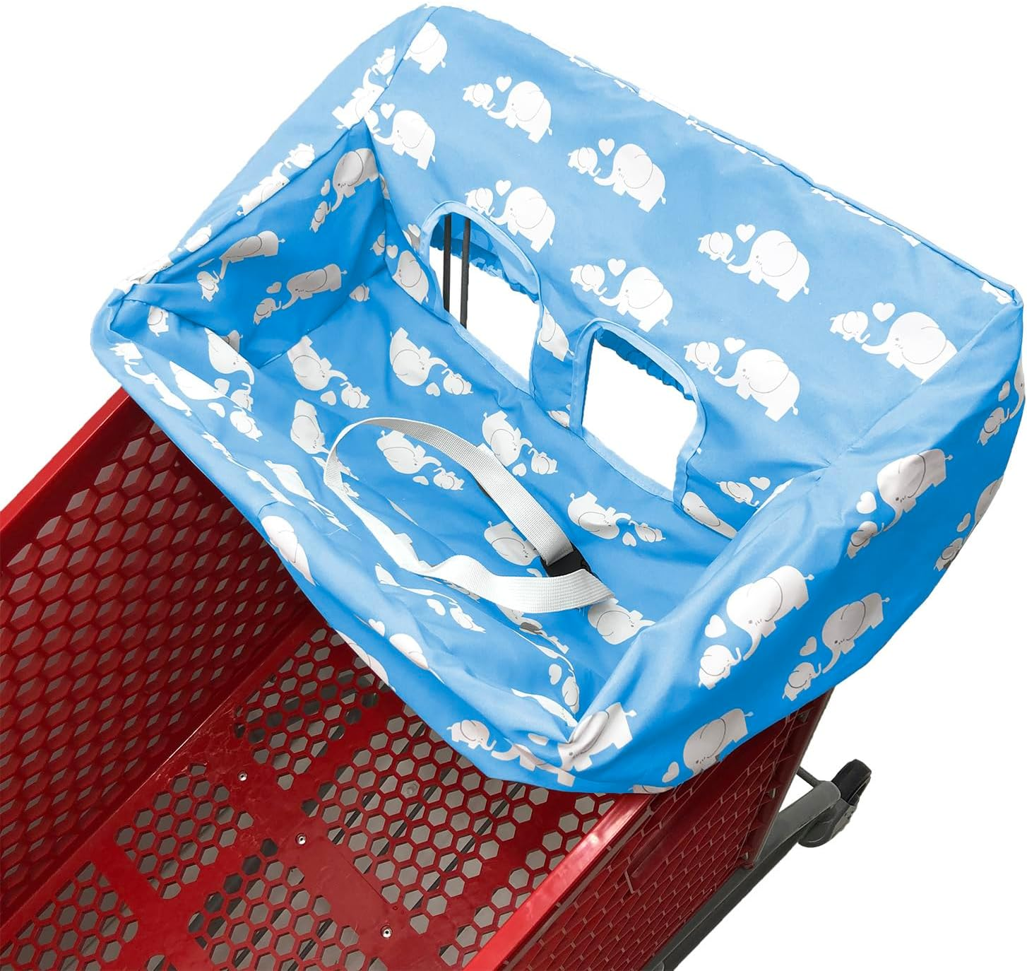 Portable Shopping Cart Cover | High Chair and Grocery Cart Covers for Babies, Kids, Infants & Toddlers ✮ Includes Free Carry Bag ✮ (Simple Gray Chevron)