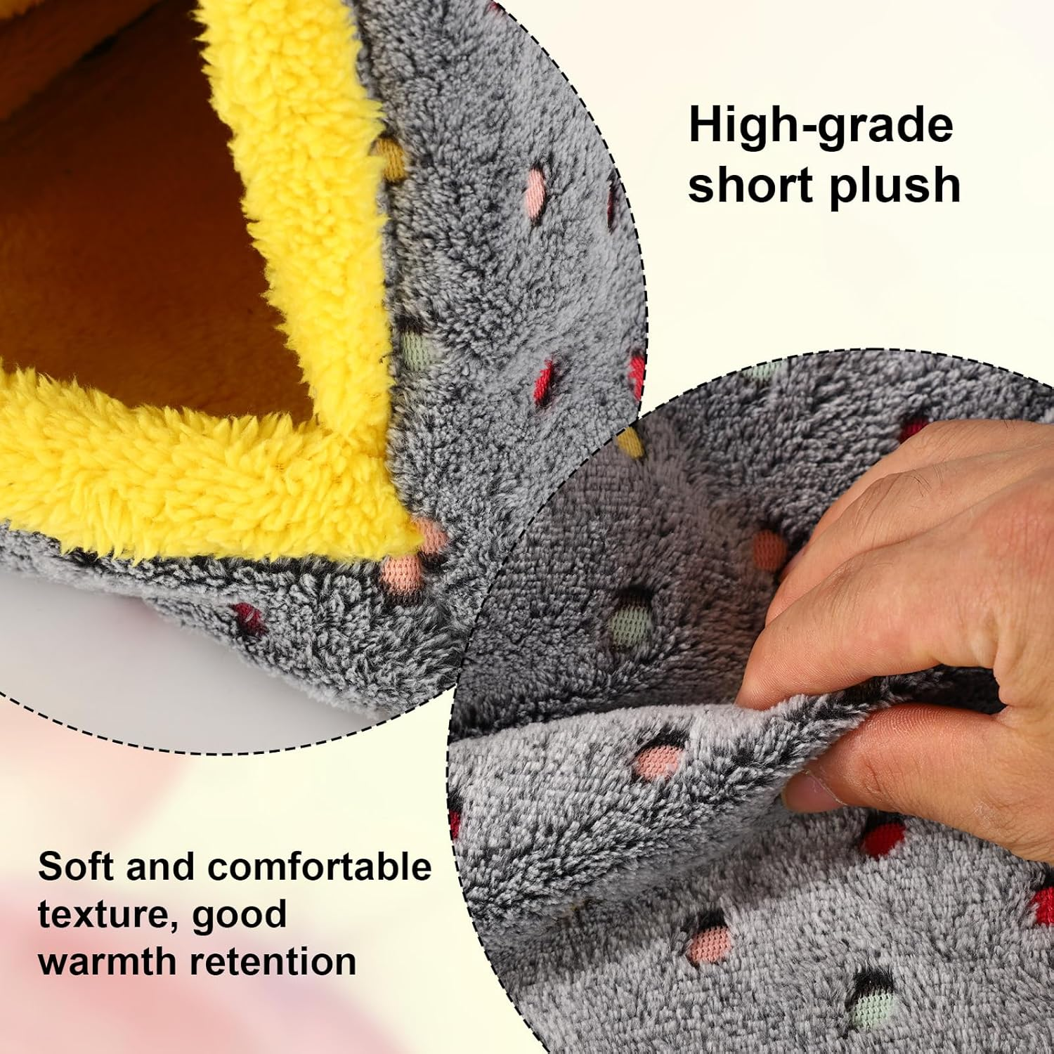 Warm Bird Nest House, Cozy Bird Hanging Hammock with 2 Carabiner Plush Pet Cave Hammock Cage for Cockatiel Parakeet Lovebird Conure image number 1