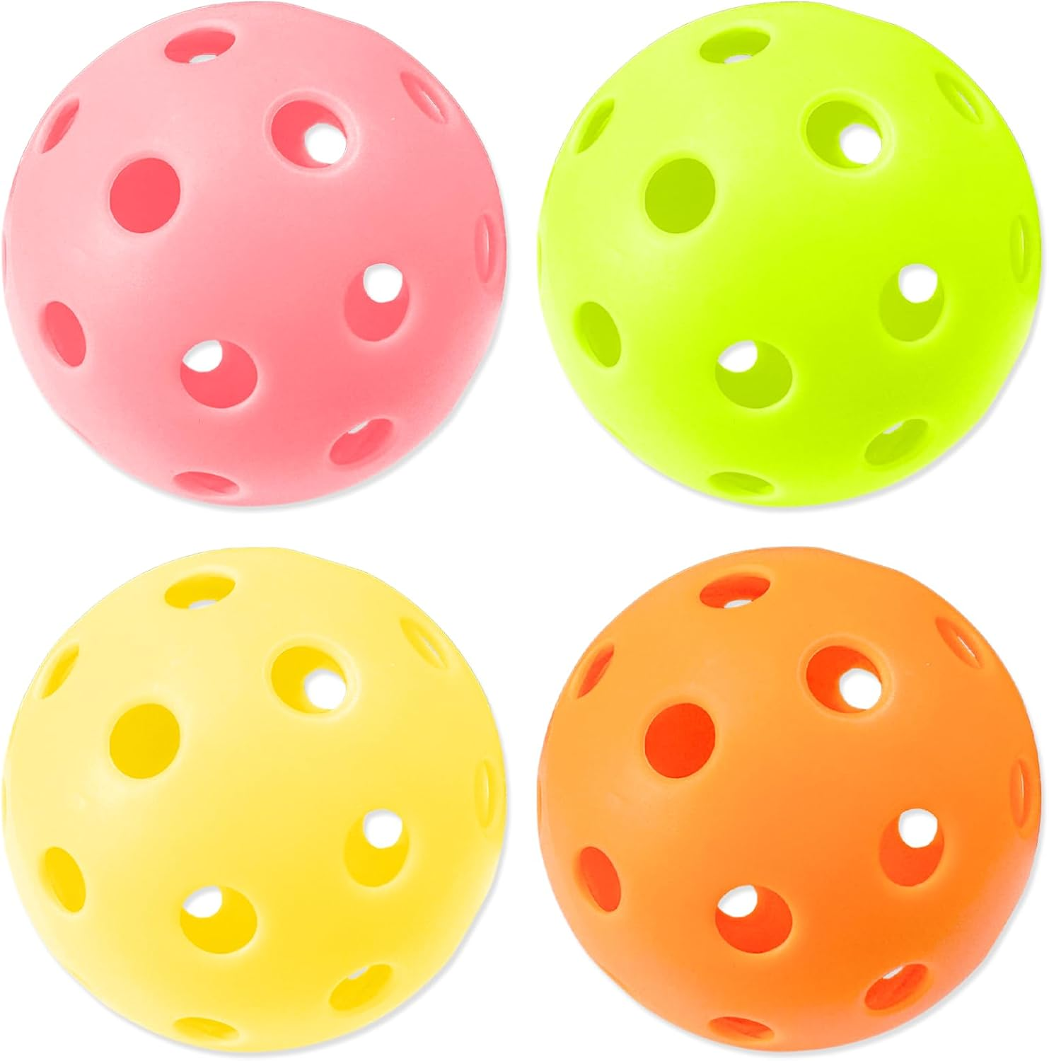 TEAONE Outdoor Pickleballs, 4 PCS High Elasticity & Durable Pickle Balls for All Style Pickleball Paddles (40 Holes) image number 5