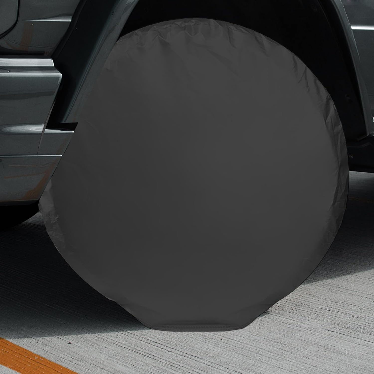 Wheel Tire-Cover &ndash; Tire-Covers, Waterproof Trailer Accessories | Fits 27-31 Inch Tire Diameter, Rv Suv Truck Protection Theme, Heavy Duty Outdoor Storage Design, All Season Compact Camping Travel Gear - Black image number 3