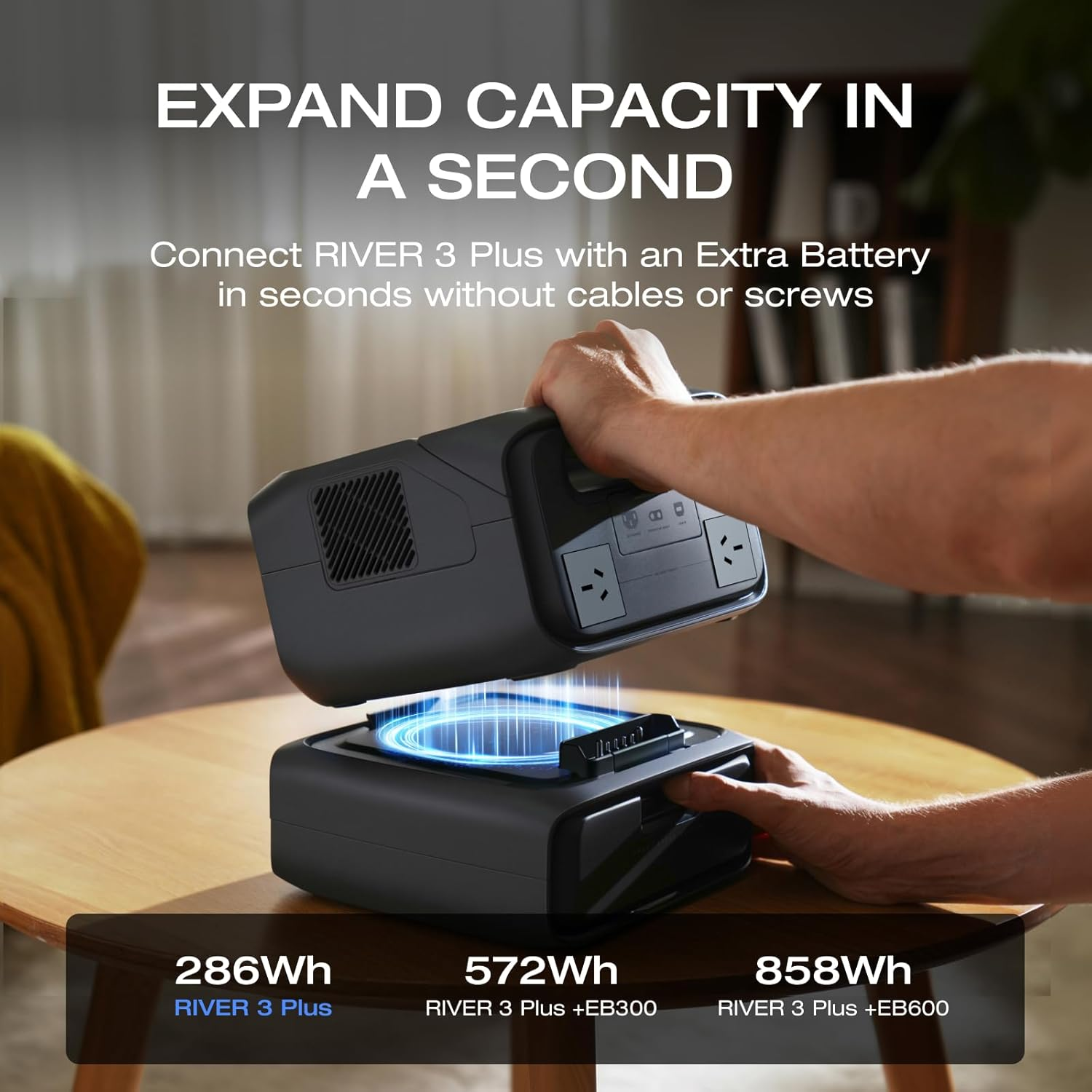 EF ECOFLOW River 3 plus Portable Power Station Extra Battery EB600, 572Wh Expansion Lifepo4 (LFP) Battery with 10-Year Lifespan, Built-In 140W USB-C Port for Charging/Discharging, Use Independently