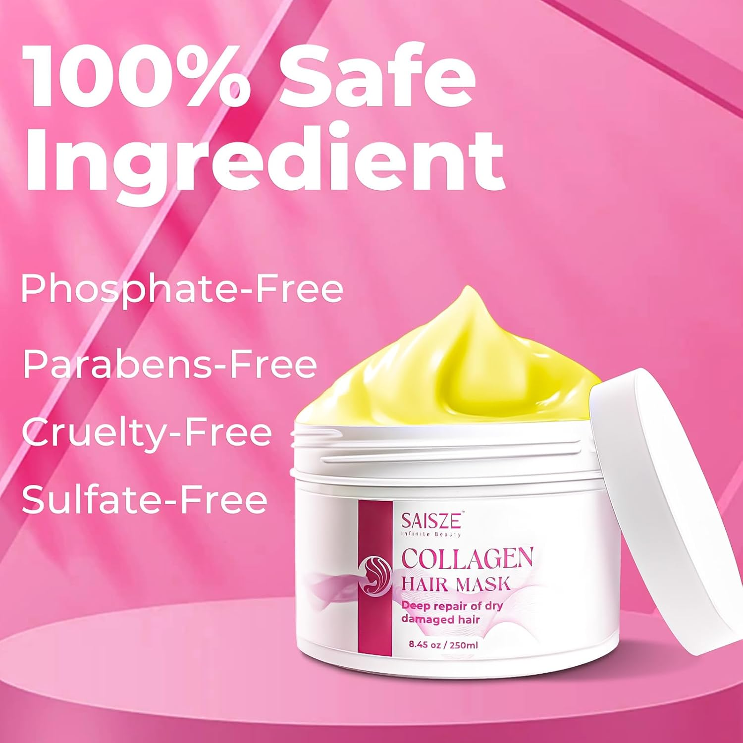 SAISZE Collagen Hair Mask Deep Repair Conditioning for All Hair Types，250Ml image number 4