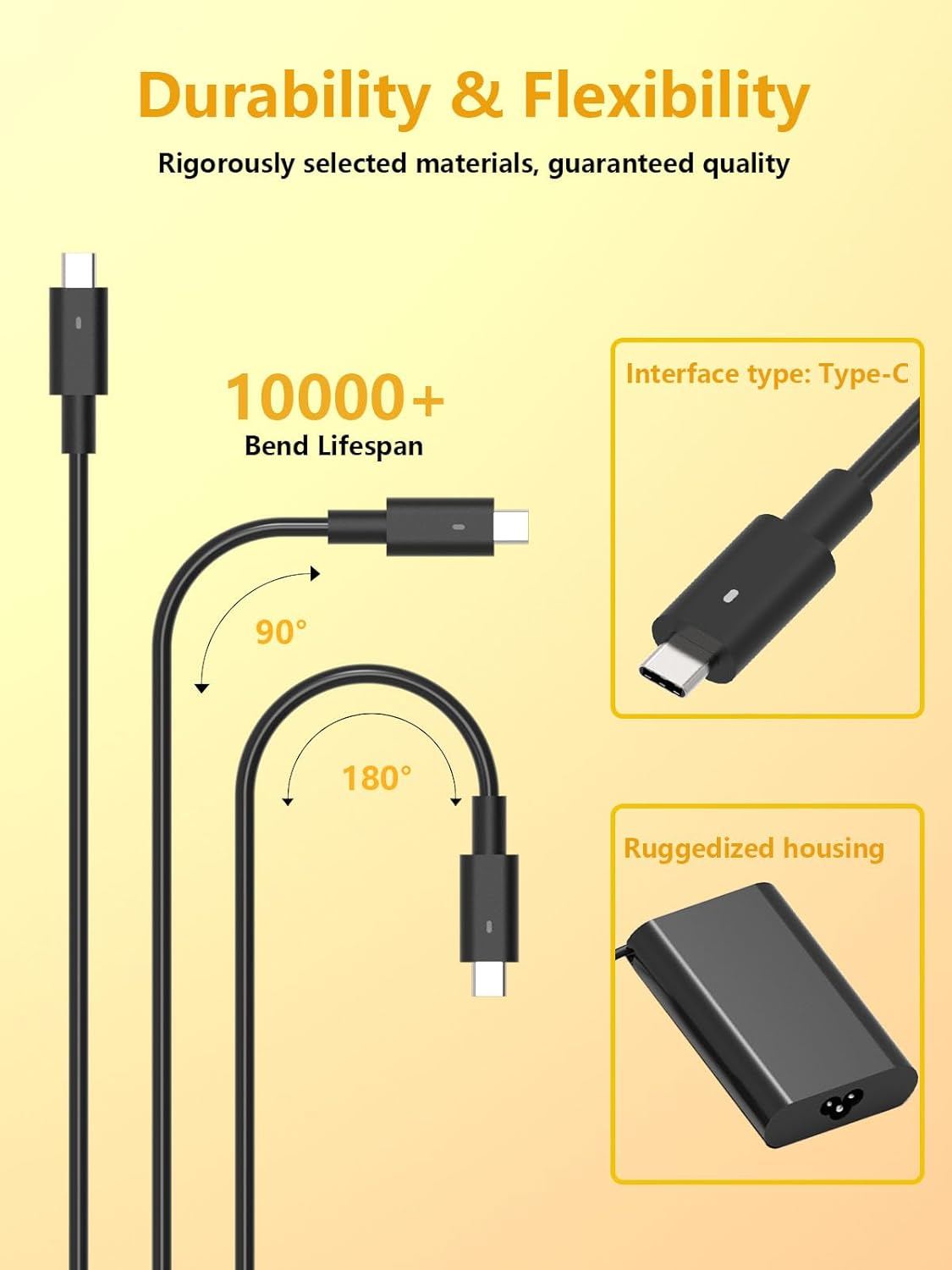 65W USB C Laptop Charger Compatible with DELL XPS 13 15 9350 9360 9365 9370 9380, DELL Latitude 5430 7430 5420 5520 5410 5530 5330 7320 7420 2-In-1 Chromebook 3100 Type C Computer Power Adapter Cord image number 6