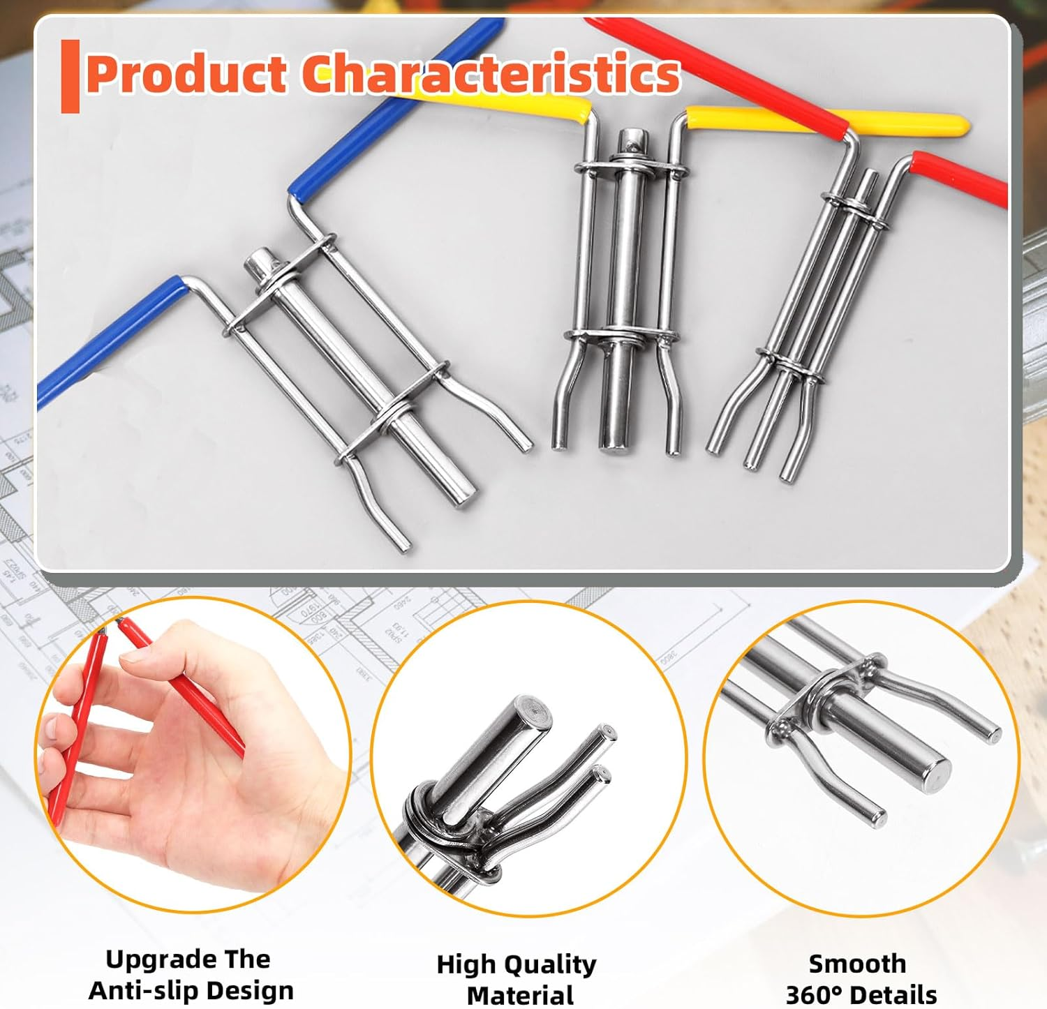 Tanstic 5Pcs Hydraulic Seal Installation Tools Kit, Hydraulic Cylinder Piston Rod Seal Installation Tool, Hydraulic Cylinder Piston Repair Seal Kit, Upgraded Seal Twistor Install Tool with Hook Set image number 4