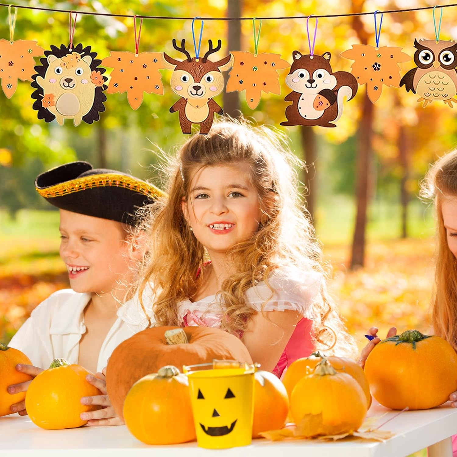 SSKHE 13 Animals Craft Set Autumn Creative Set DIY Autumn Gift Leaf with Owl, Hedgehog, Squirrel, Fox, Raccoon, Deer Creative Sets for Crafts Forest Animals Creative Craft Supplies for Boys Girls image number 5