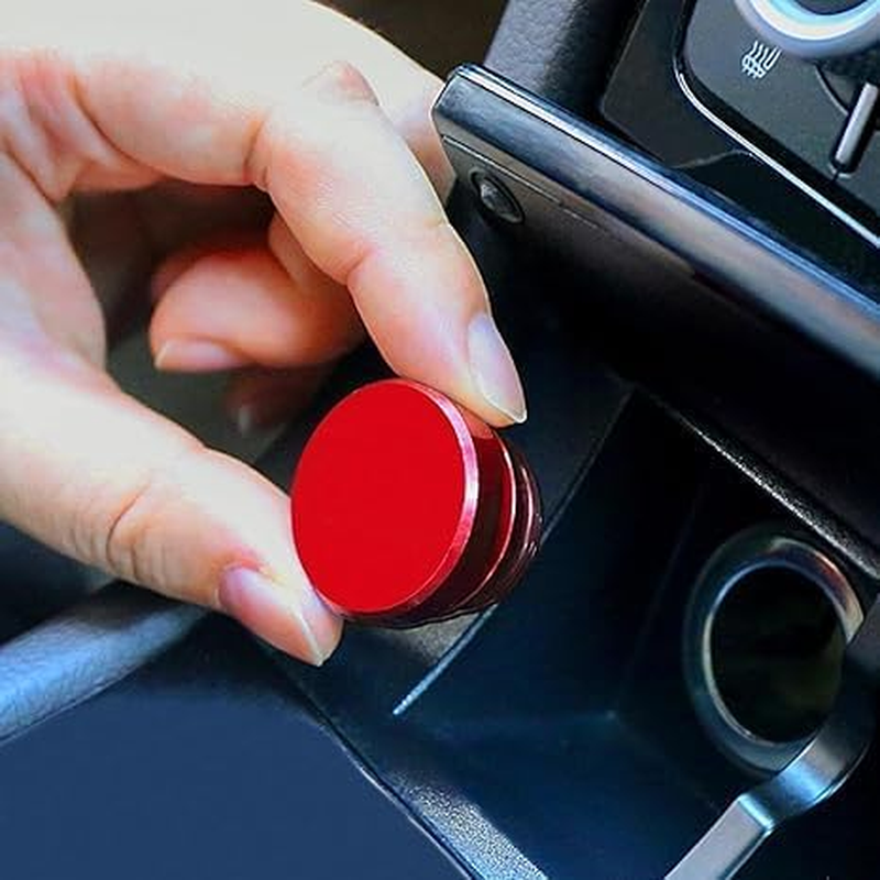 2 Pcs Red & Black Aluminum Alloy Cigarette Lighter Dust Plug - 12V Socket Cover Cap, Dustproof Protection for Car Accessory Ports, Decorative Vehicle Lighter Plug Cover image number 3