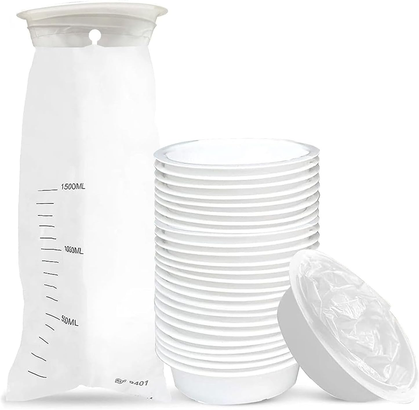 50 Pcs Disposable Vomit Bags for Motion Sickness Car Travel Pregnancy and Kids Emergency Use 1000Ml Capacity Ideal for Chemo and Car Sickness Perfect for Home School and Daycare Must Have Essentials(White) image number 4