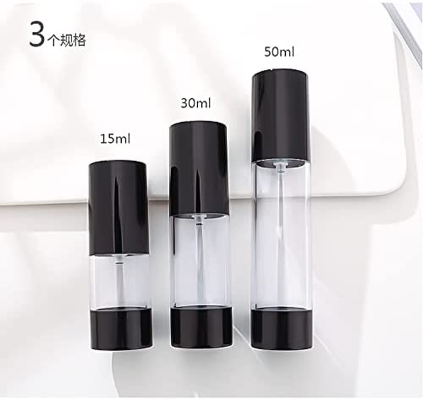 3Pcs/Lot 15Ml 30Ml 50Ml Empty Black Airless Lotion Cream Pump Plastic Container Cosmetic Bottle Dispenser Travel Containers Doubtless Bay image number 1