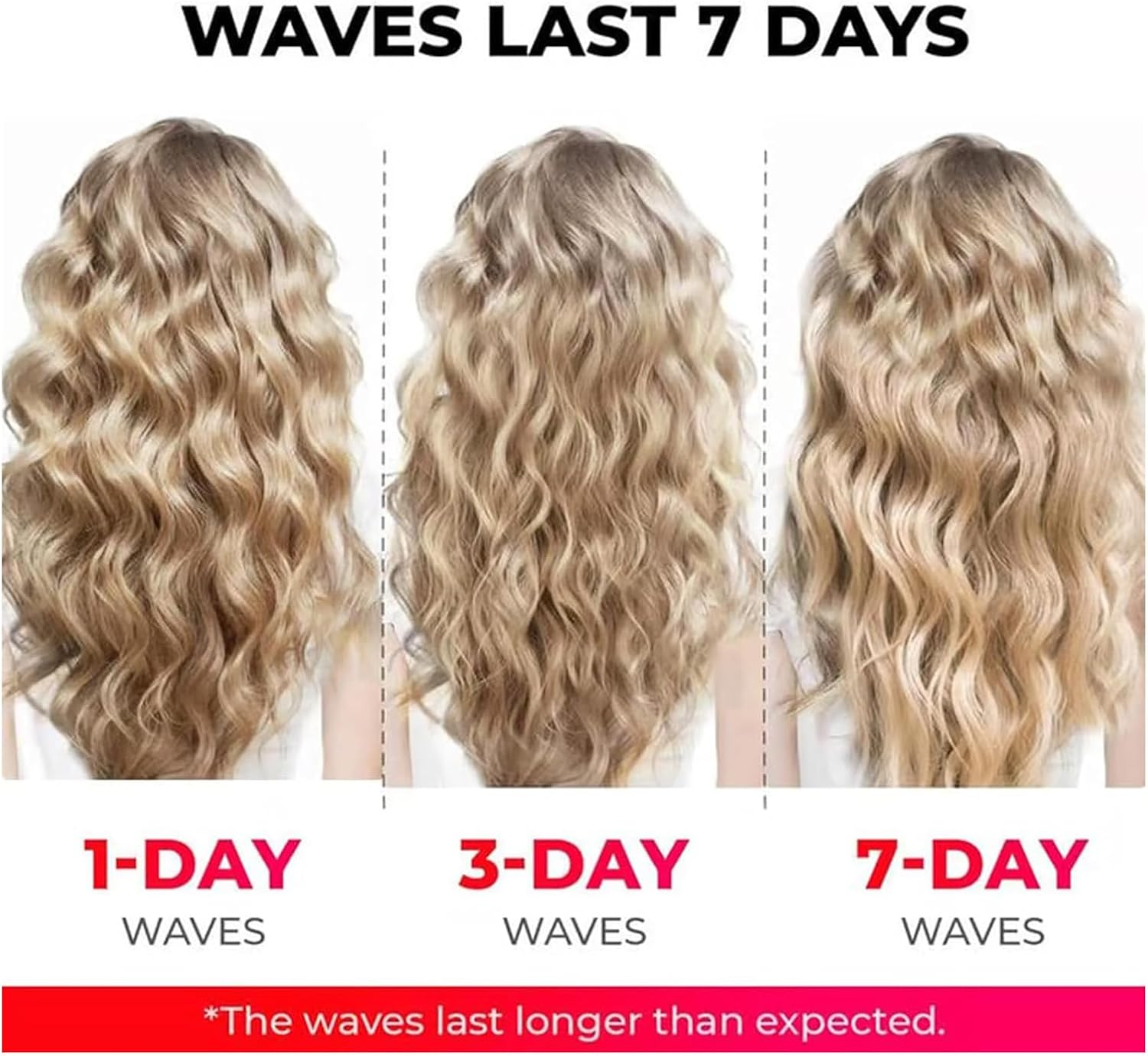 Homessencials Hair Styling Tool with Negative Ionic Technology, Homessencials French Curls Iron, Adjustable Temperatures for Quickly Creating Smooth Waves (Purple) - Pink image number 3