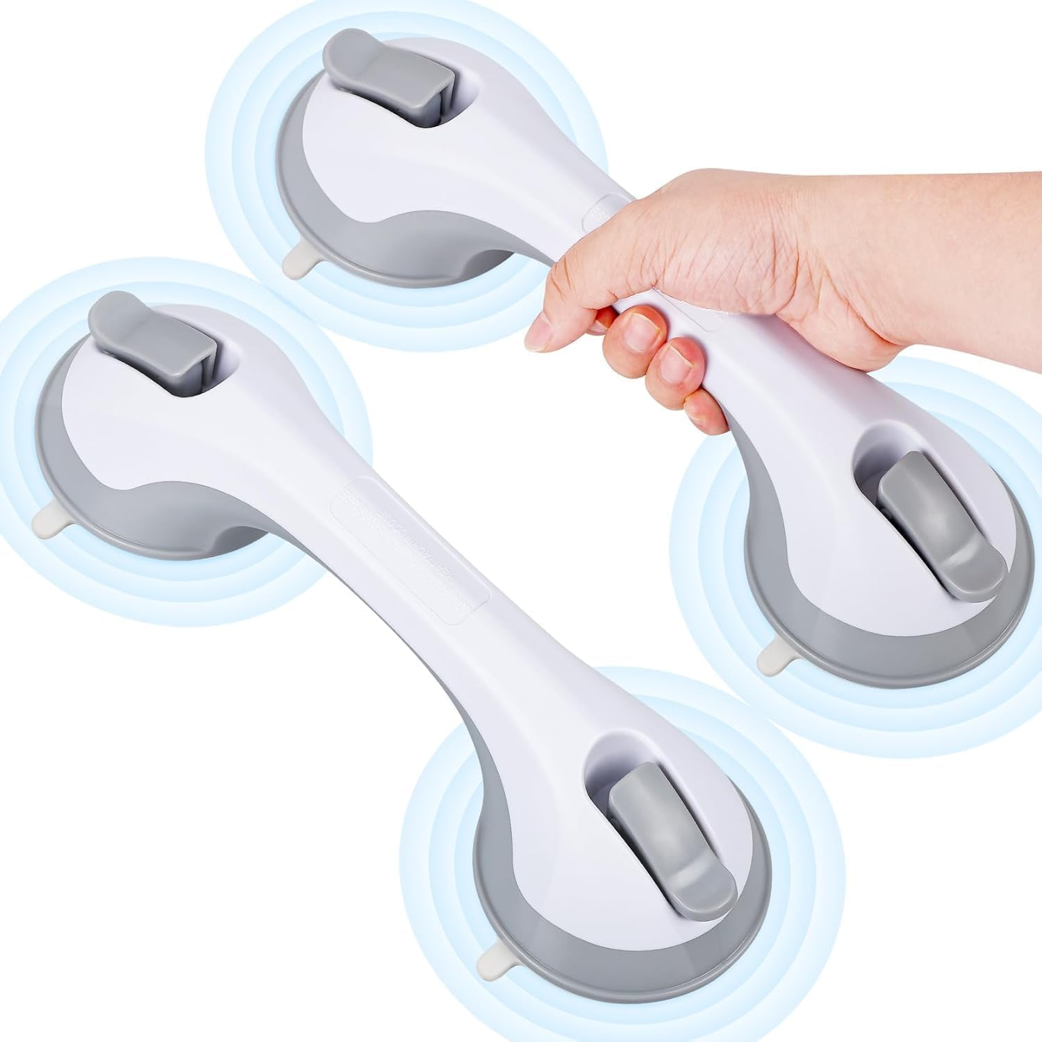 Shower Handle 12 Inch Grab Bars for Bathtubs and Suction Grab Bar Bathroom Bathtub Bath Handles Handicap Elderly Seniors Safety Cup Grip Non Slip - ONLY for Tiles Glass & Hard Plastic 2 Pack image number 2