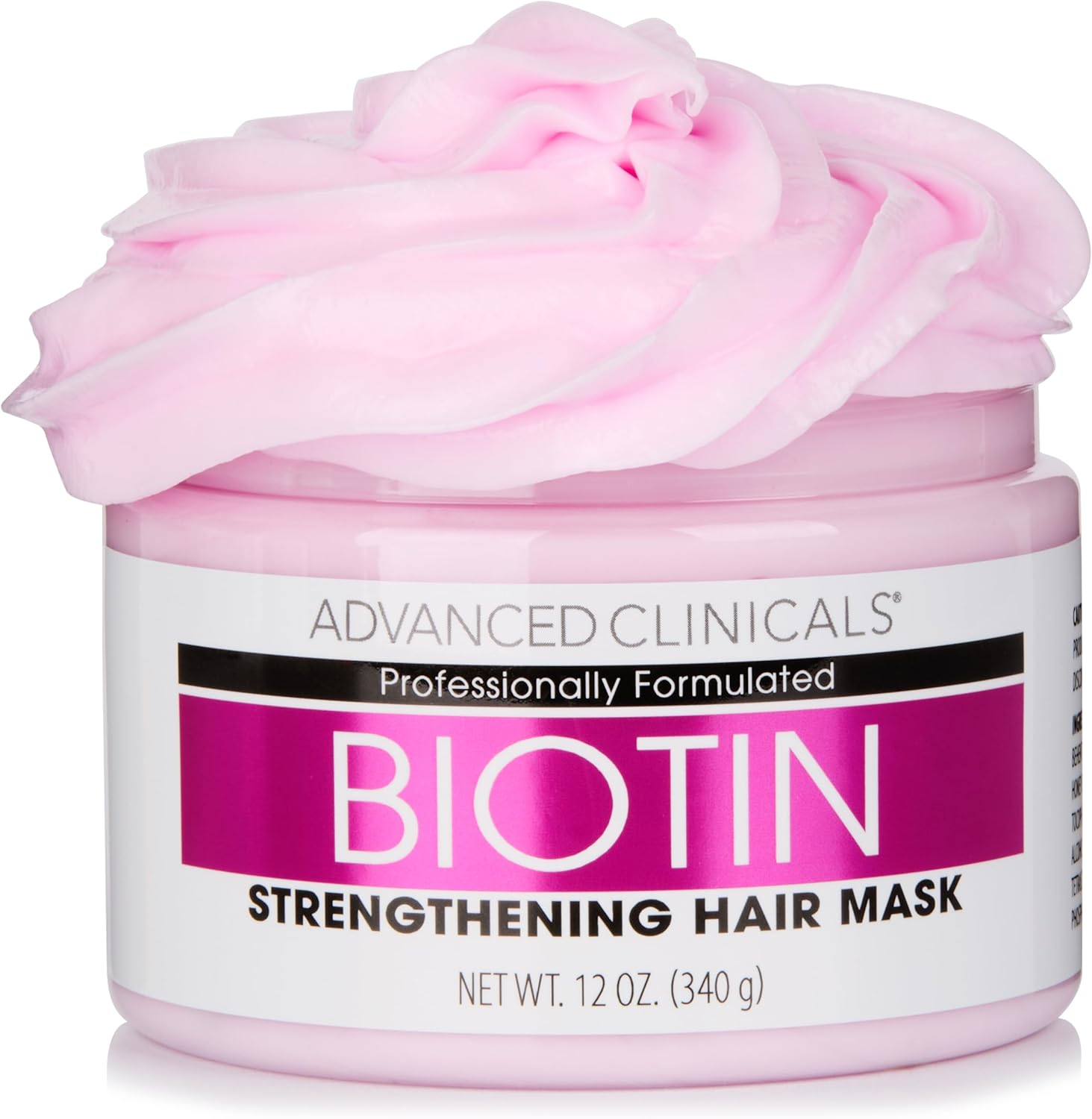 Advanced Clinicals Biotin Anti-Breakage Hair Repair Mask. Strengthen Broken, Color-Treated Hair with Repairing Deep Conditioner Manuka Honey & Caffeine. Hydrating Mask Restores Weak Hair, 12 Oz. image number 6