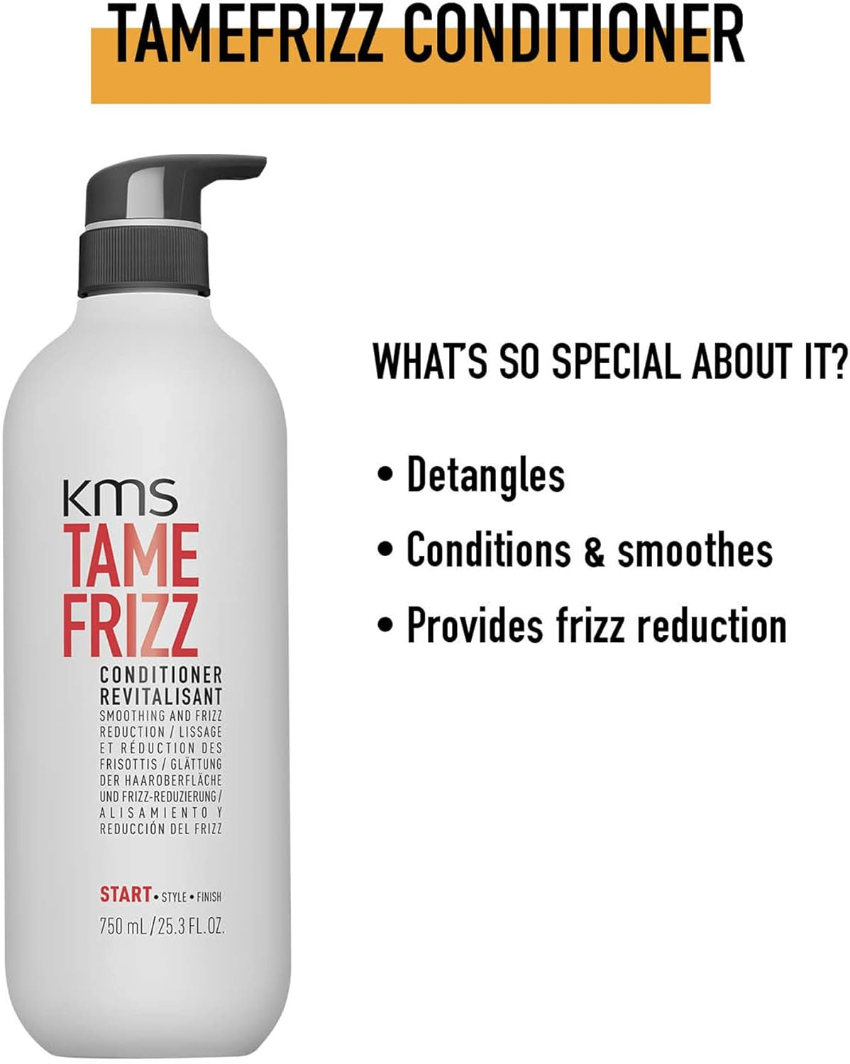 KMS Tame Frizz Conditioner by KMS for Unisex - 25.3 Oz Conditioner, 759 Milliliters image number 5