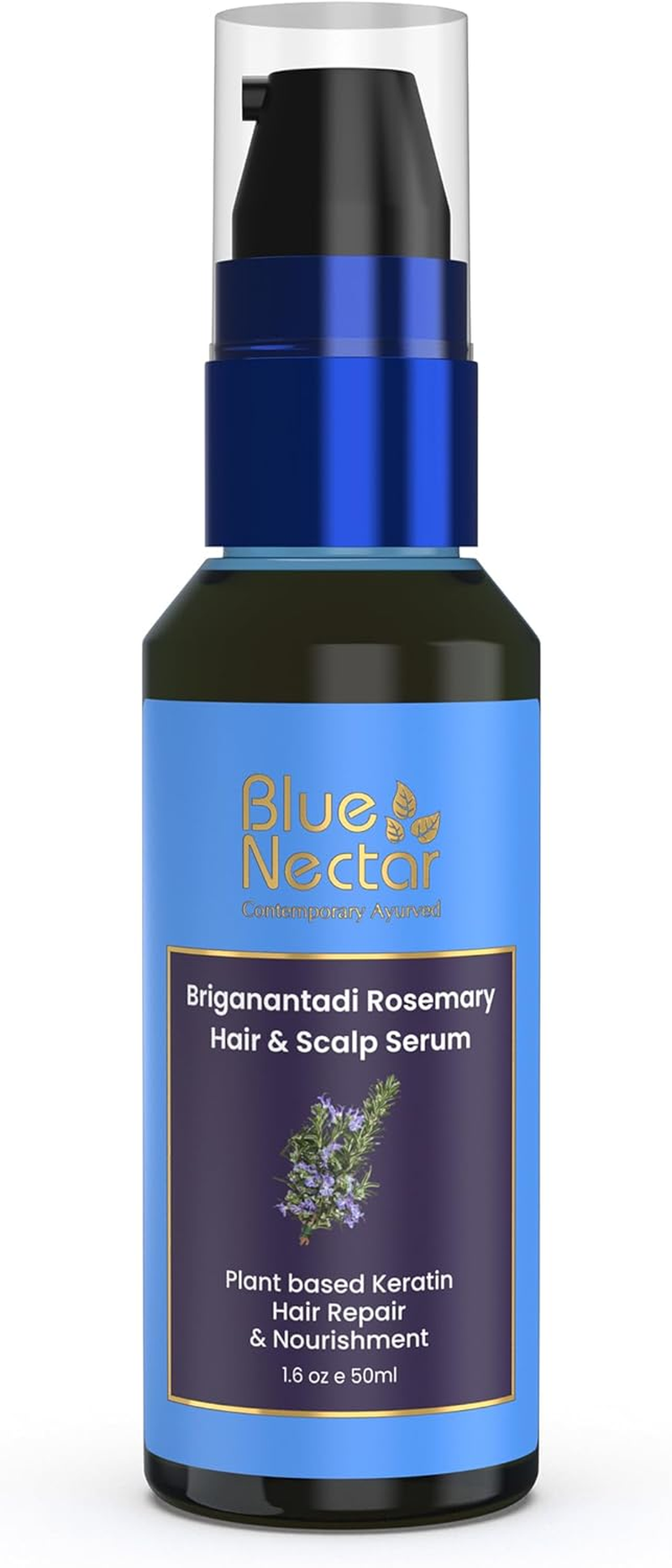 Blue Nectar Rosemary Hair Growth Serum for All Hair Types (17 Herbs, 50Ml) image number 4