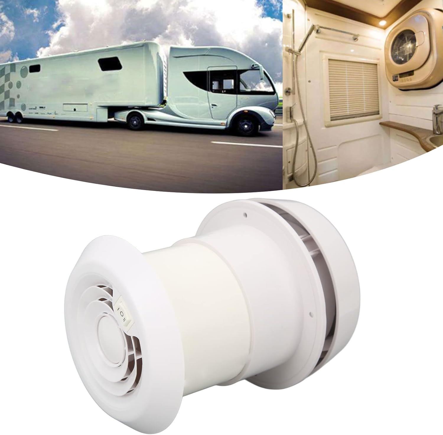 RV Solar Ventilation Fan, 12V Roof Exhaust Fan with Protective Net, Noiseless Solar Powered Vent for Trailers, Campers, and Boats image number 5