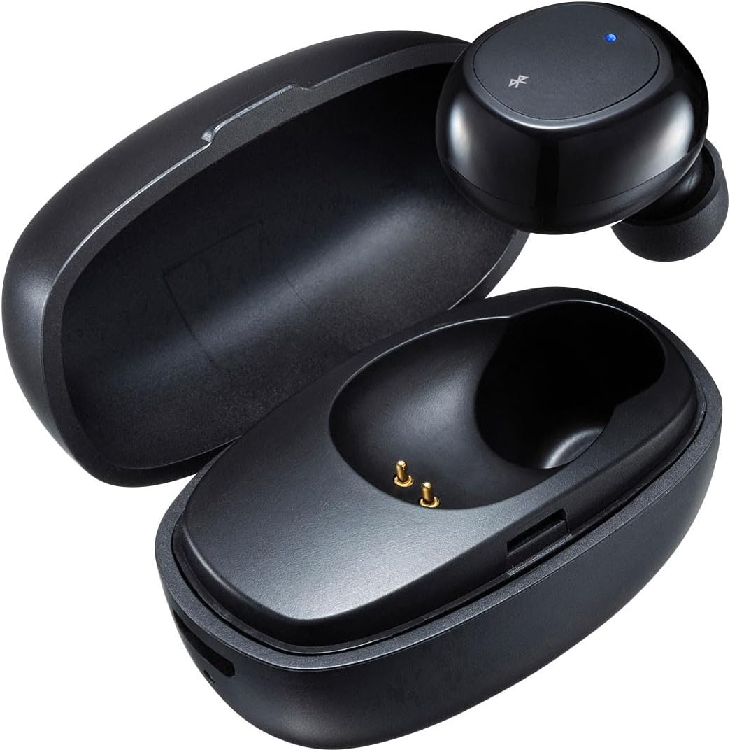 Sanwa Supply MM-BTMH52BK Ultra-Small Bluetooth Single Ear Headset (With Charging Case) image number 2