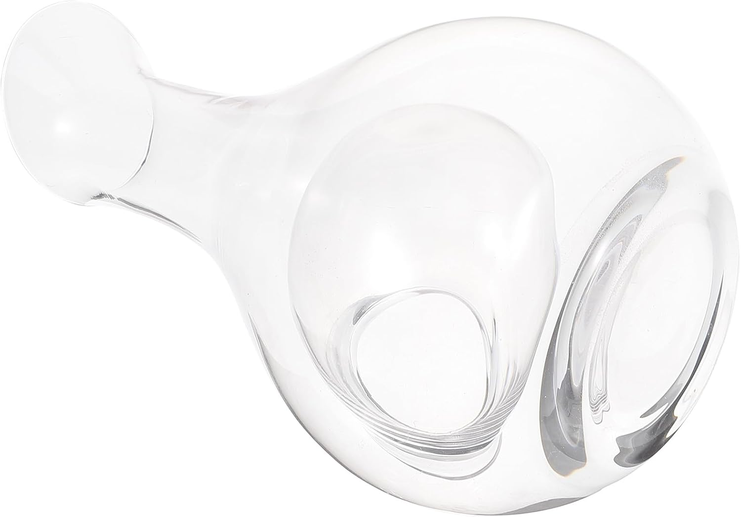 COHEALI Creative Ice Wine Decanter 385Ml Glass Whiskey Dispenser with Ice Slot, Inclined Mouth Large Wine Pitcher for Serving and Aerating image number 2