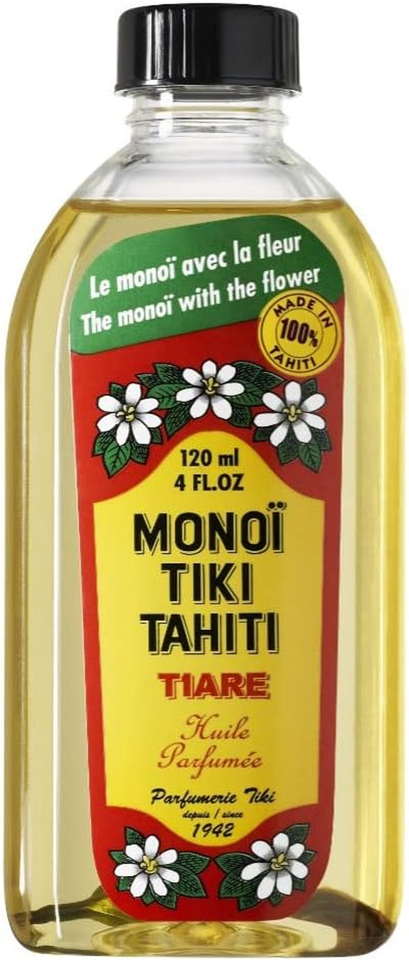 Monoi Tiki Tahiti Tiare Coconut Oil 4 Fluid Ounce