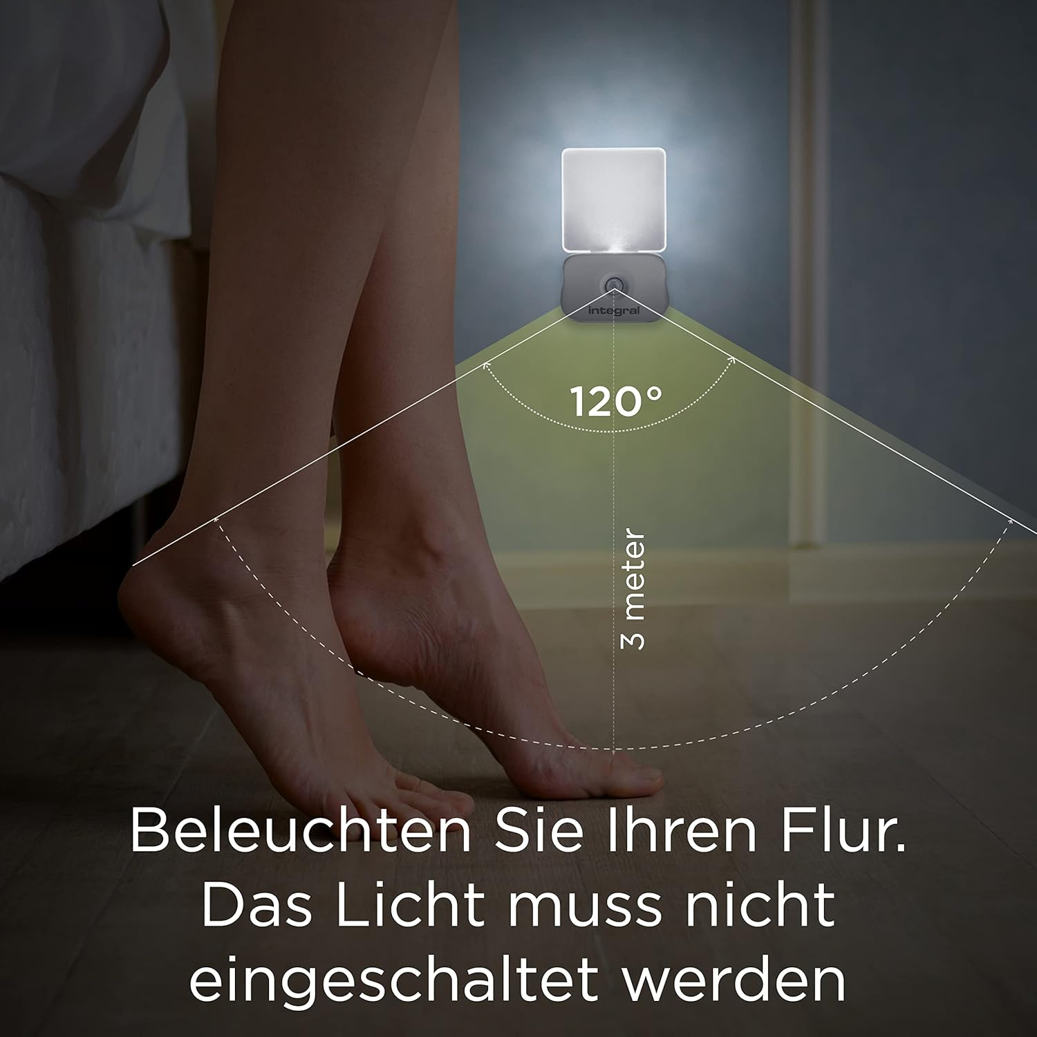 Integral 2 Pack LED Motion Sensor Night Light, Battery Operated with Dusk to Dawn Photocell Sensor, for Hallways, Landings, Stairs, Kitchens, Bedrooms, Baby&rsquo;S Nursery and More, Transparent image number 2