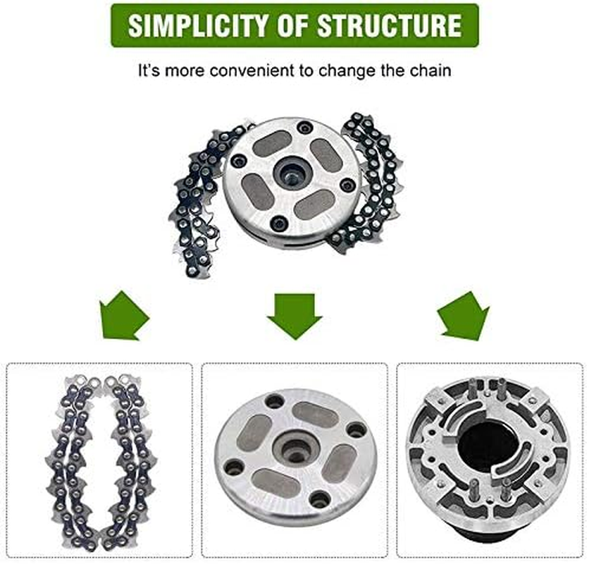 65Mn Trimmer Head Coil Chain Lines Brush Cutter Weed Eater Grass Replacement Attachment 1 Inch/25.4Mm Mounting Hole Universal Fit for Gas Trimmers Lawnmower(Red) image number 6