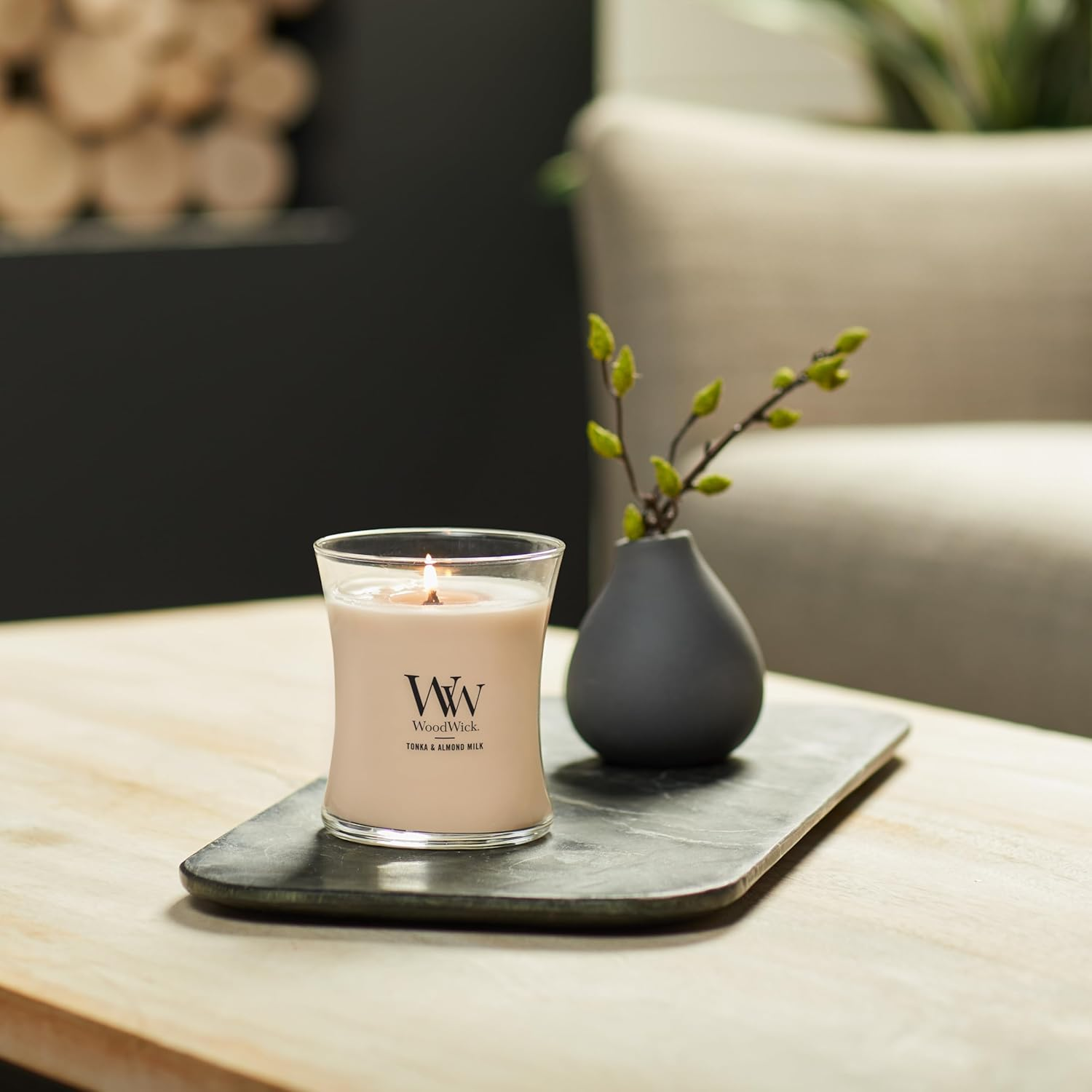 Woodwick Tonka and Almond Milk Jar Candle, Medium image number 2