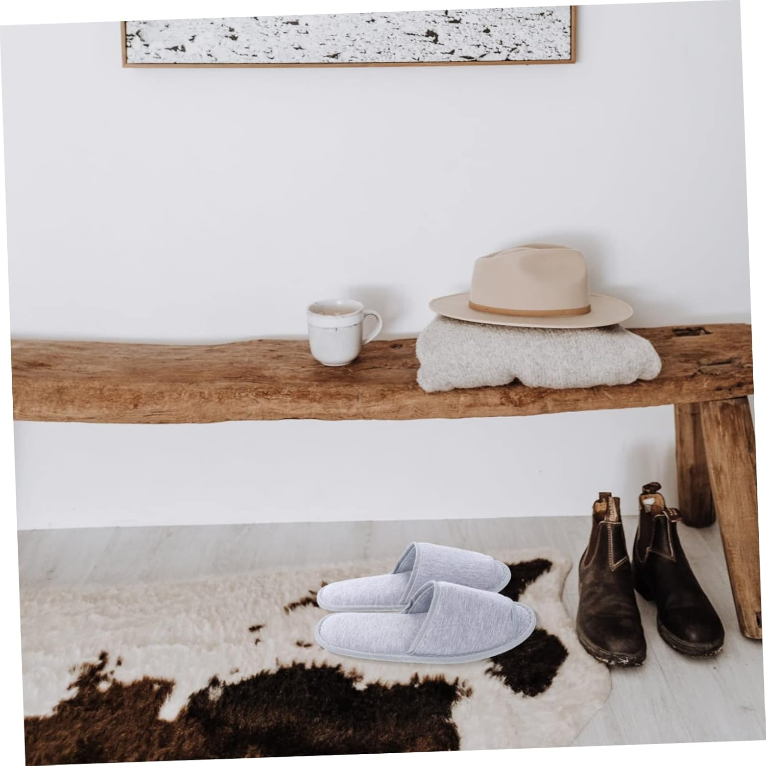 GANAZONO Portable Hotel Slippers Women Travel Cotton Folding Slippers Lightweight Non-Slip Indoor image number 2