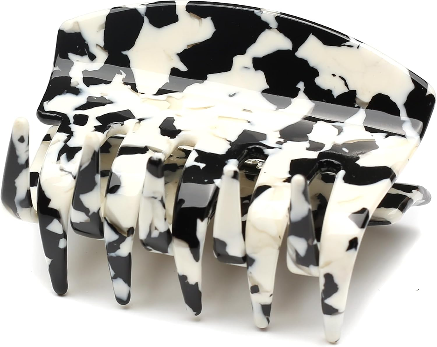 Qingoo Large Hair Clip Beautiful Women'S Hair Clip Headpiece Elegant Hair Accessory 1 Piece (7 Cm X 4.5 Cm, Black White) image number 2