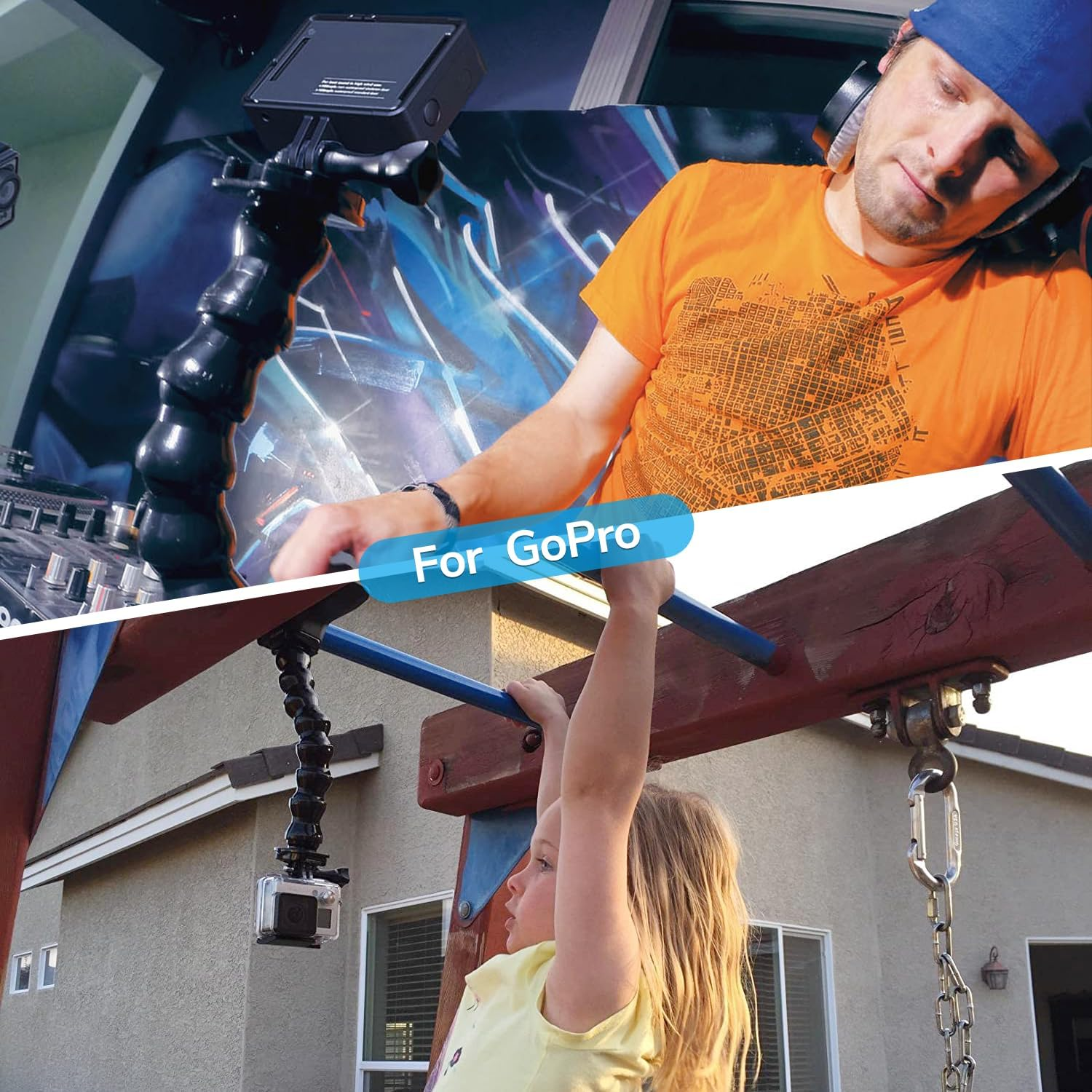 Sametop Phone Holder Clamp Mount Gooseneck Clip Cell Phone Stand for Desk Pole Compatible with Iphone 16 15 14 Pro Max plus 13 12 11 SE XS XR X 8 7 6 Samsung Gopro and All 4-7" Devices image number 2