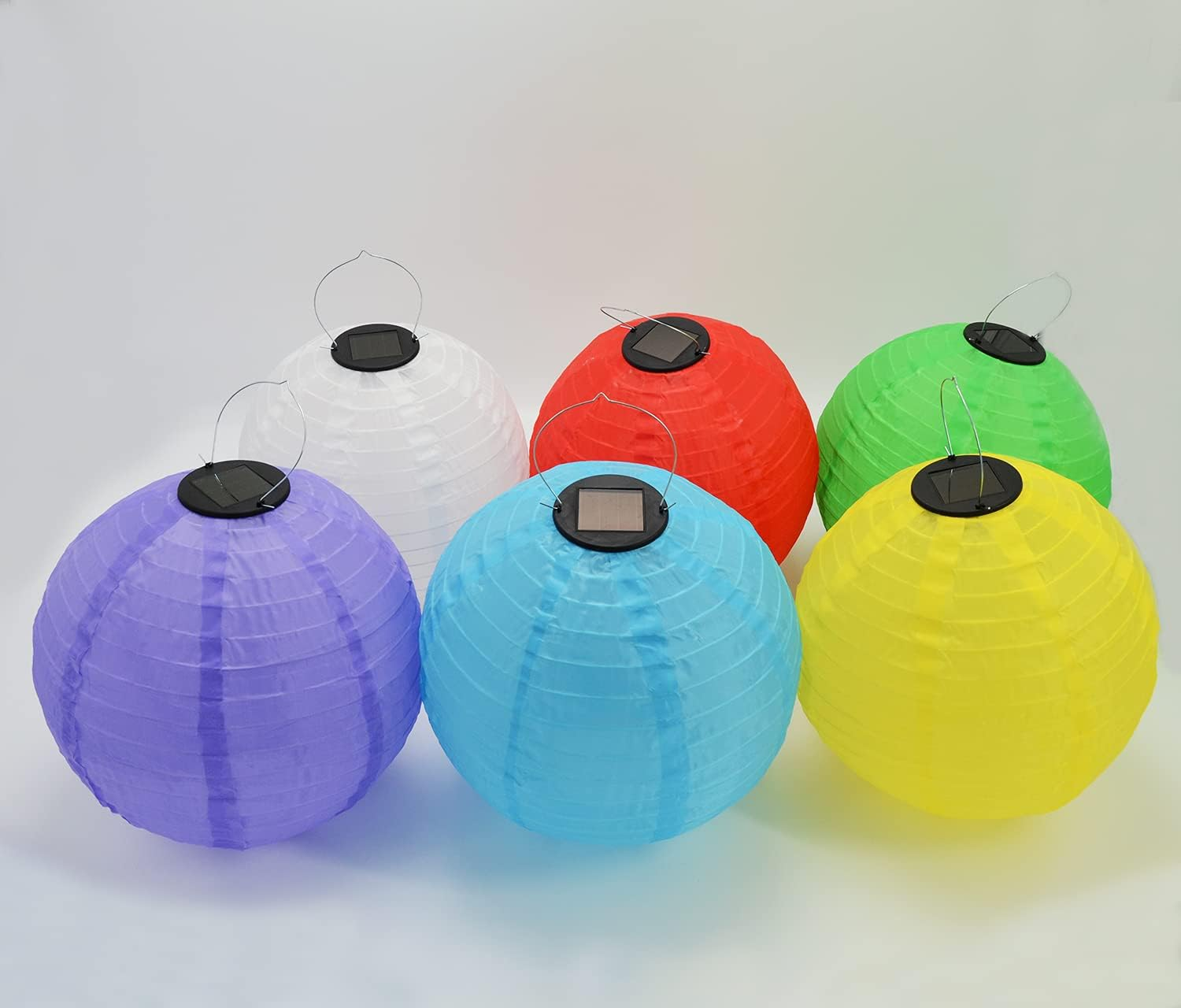 Beaneyun Solar Chinese Lantern Lights 3 Pack 12 Inch round Solar Lanterns LED Nylon Hanging Light Waterproof Outdoor Decorative Lights Home Patio Garden Yard Wedding Party Bedroom, White (2021006) image number 1