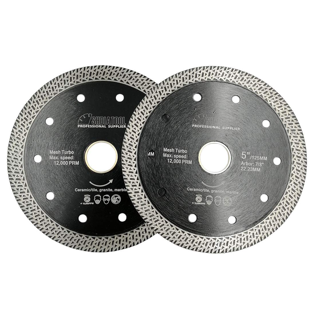 SHDIATOOL Diamond Porcelain Saw Blade Dia 125Mm / 5 Inch with Mesh Turbo for Tile Ceramic Granite Marble image number 5