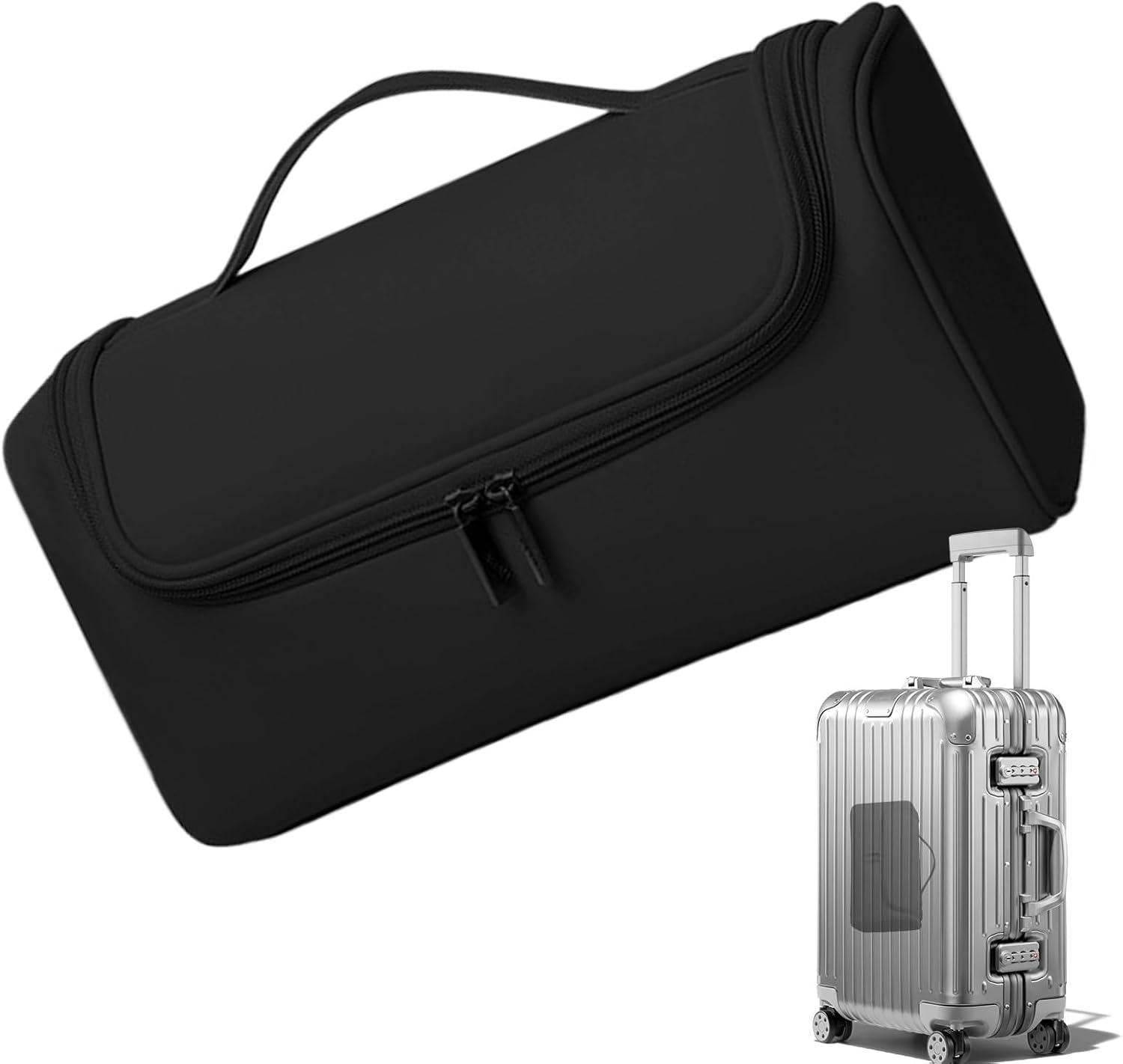 Hair Dryer Storage Pouch &ndash; Portable Heat Styling Tool Case, Dustproof Beauty Appliance Holder | Waterproof Foldable Travel Organizer Bag, Protective Salon Dryer Tote for Home, Vacation, and Business T