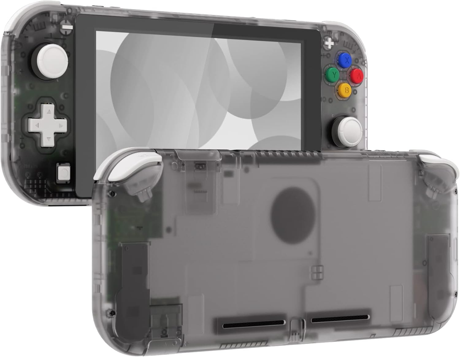 Extremerate Transparent Clear DIY Replacement Shell for Nintendo Switch Lite, NSL Handheld Controller Housing W/Screen Protector, Custom Case Cover for Nintendo Switch Lite