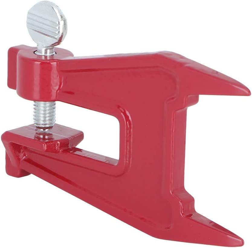 Chainsaw Filing Stump Vise, Metal Chain Saw Vise Guide Bar Clamp Tool Heavy Duty Sharpening Tools Felled Tool Compatible with Logging Supplies Felling Wedges for Plate Support Red Chainsaw Vise image number 4
